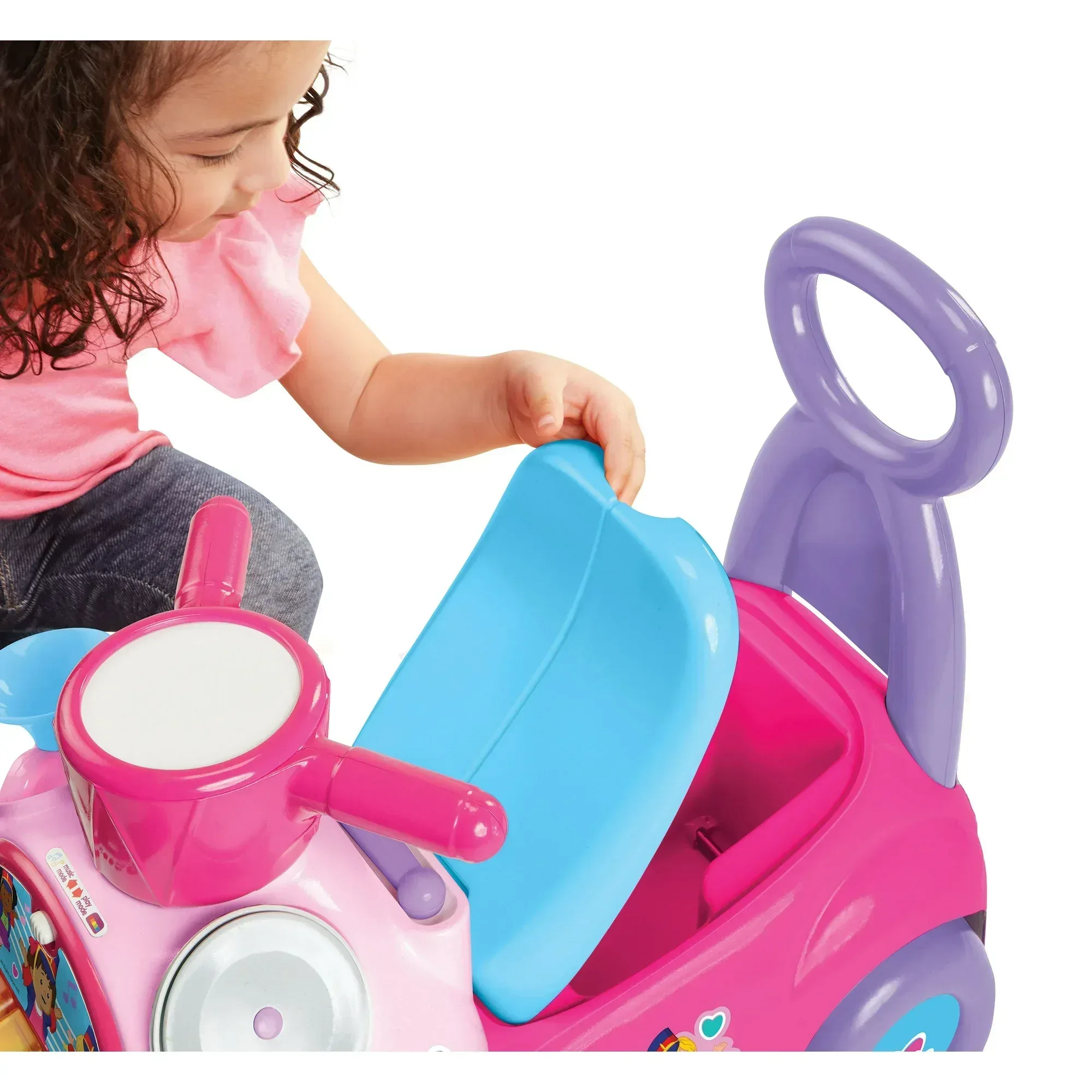 Fisher Price Little People Music Parade Heart Preschool Push Ride-On with Lights and Sounds - Image 6