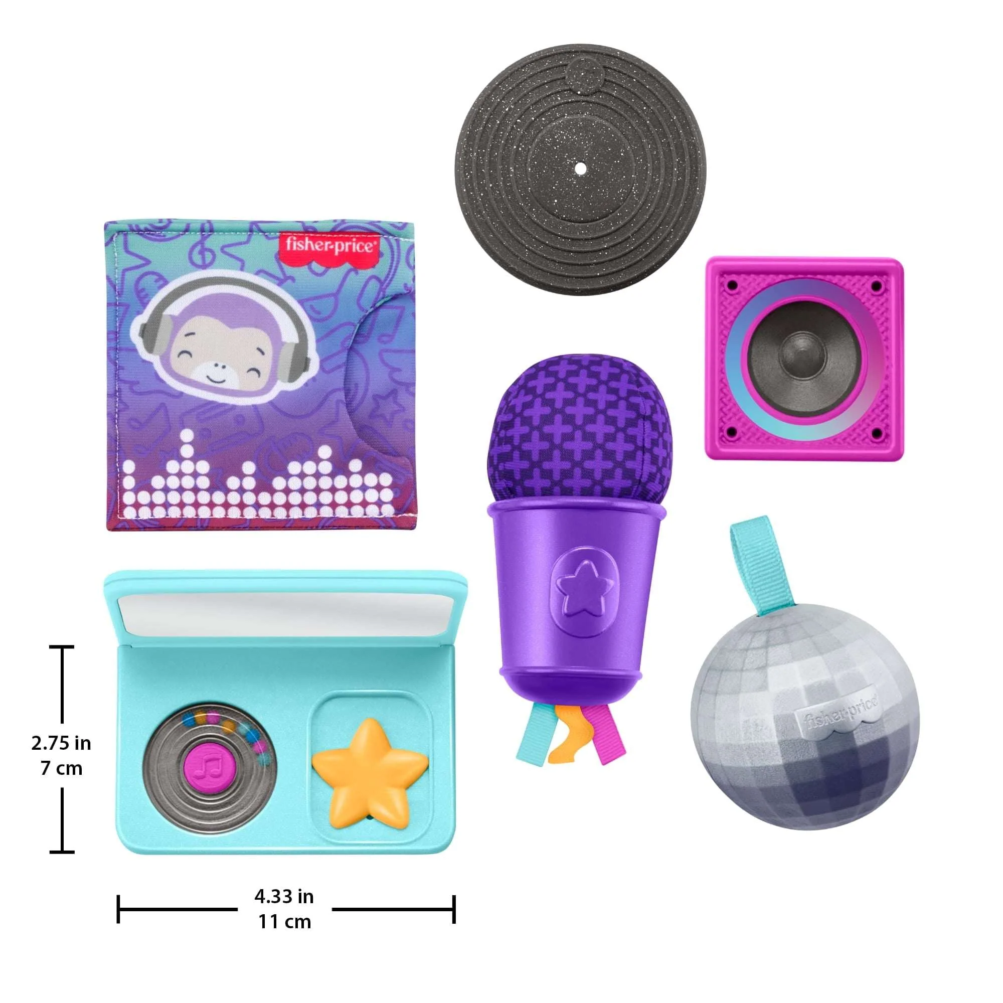 Fisher-Price Mini Me Moments DJ Gift Set, 6-Piece Sensory Baby Toys for Newborn Play - Image 2