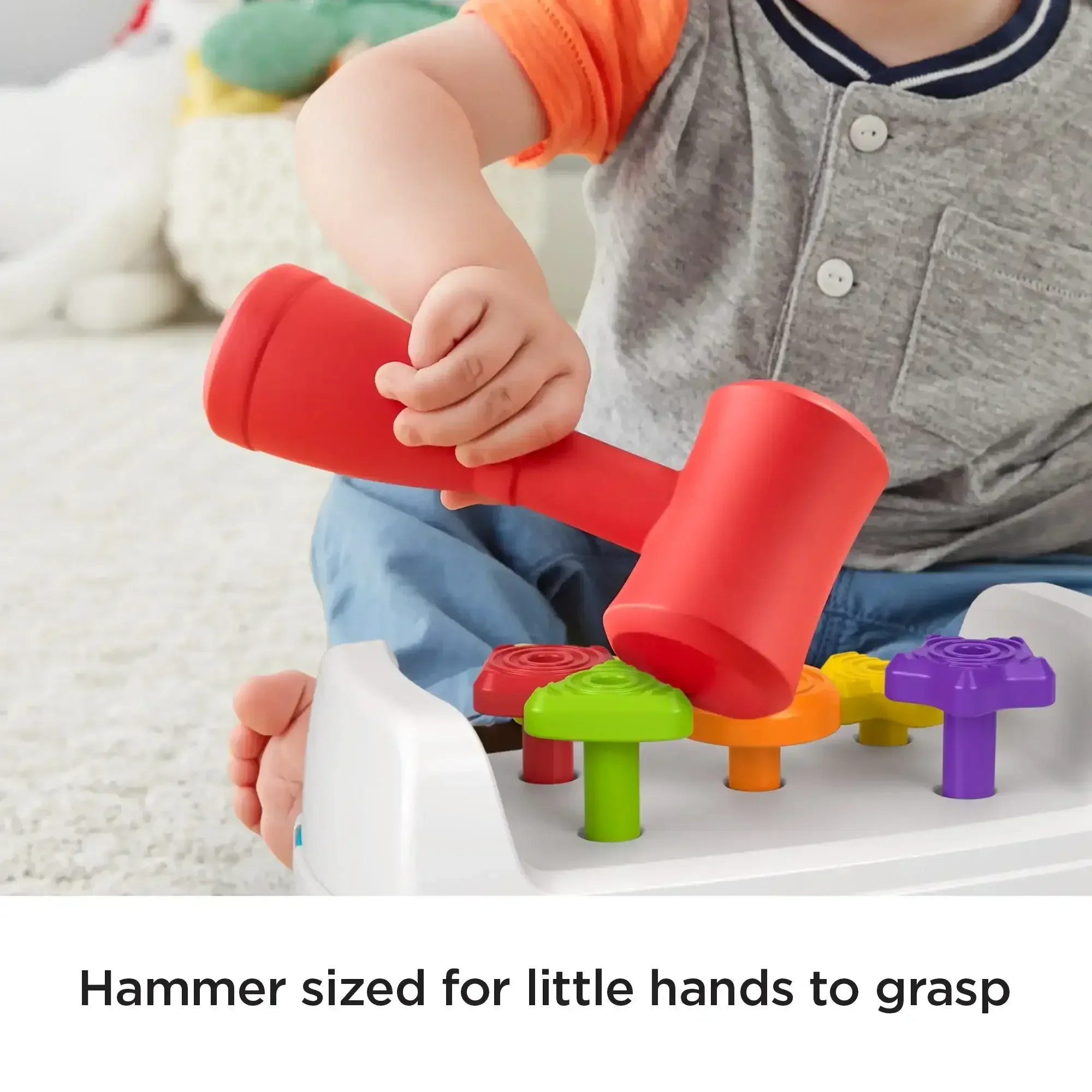 Fisher-Price Tap & Turn Bench Pretend Tools 2-Sided Toy for Infants and Toddlers - Image 4