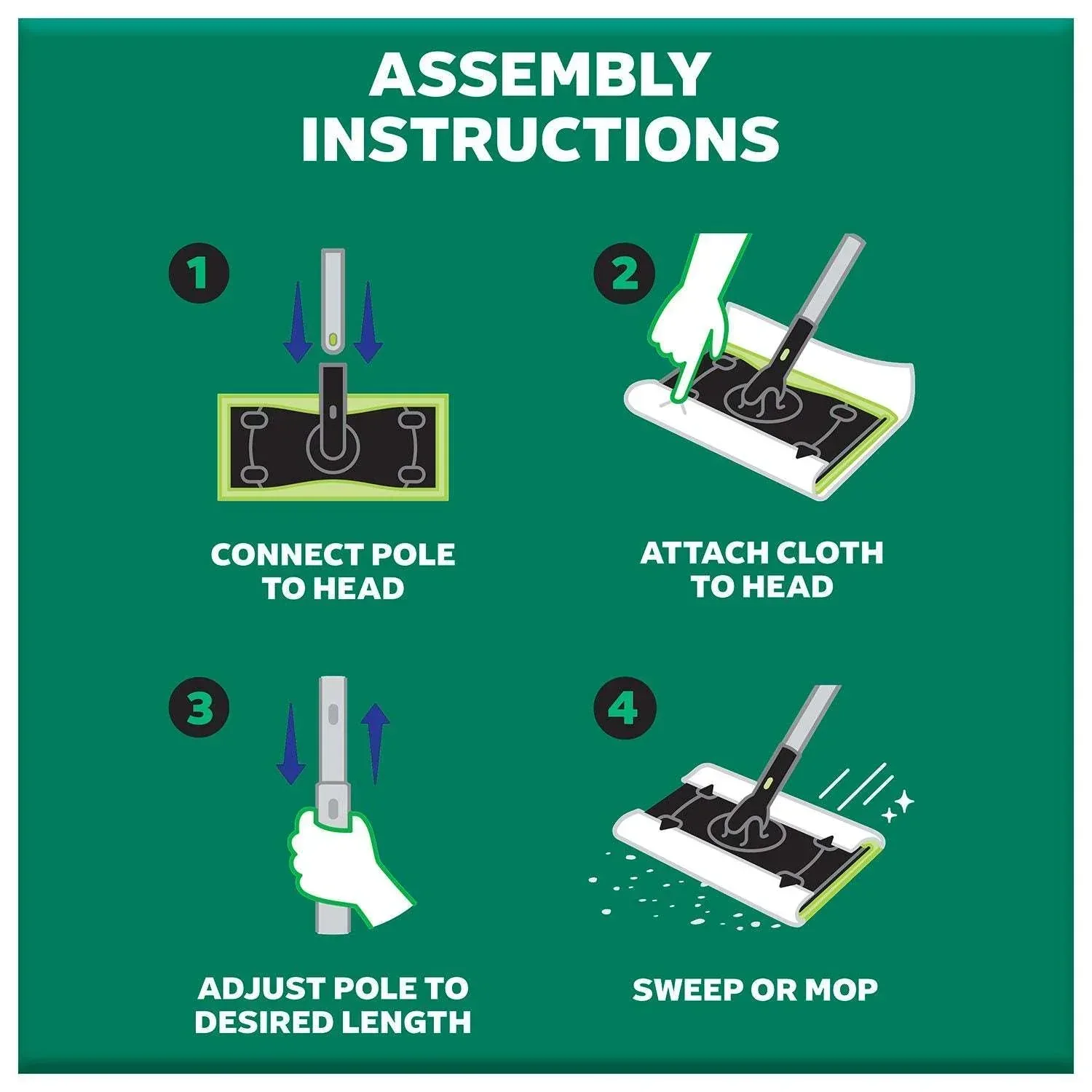 Swiffer Sweep + Mop Deluxe Sweeping Kit, 1 Device + 15 Sweep Refills + 15 Mop Refills - Image 4