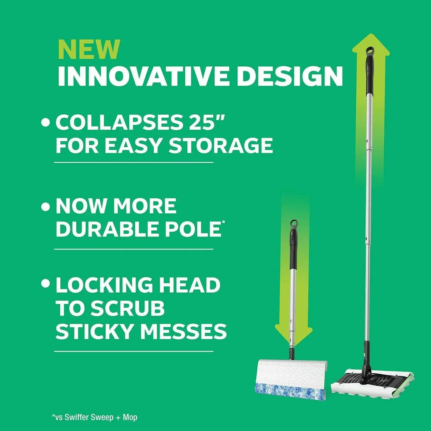 Swiffer Sweep + Mop Deluxe Sweeping Kit, 1 Device + 15 Sweep Refills + 15 Mop Refills - Image 5