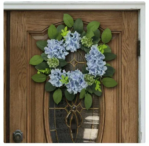 Flora Bunda 18 in H x 18 in W x 4.5 in D Hydrangea Wreath - Image 3