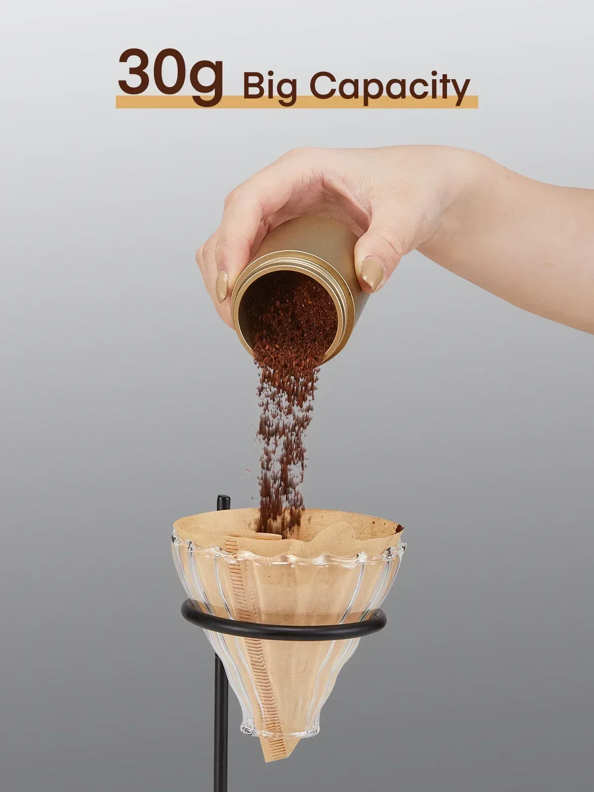 FOHERE Manual Coffee Grinder, 7-Angle Stainless Steel Conical Burrs, External Adjustment, For All Coffees - Image 7