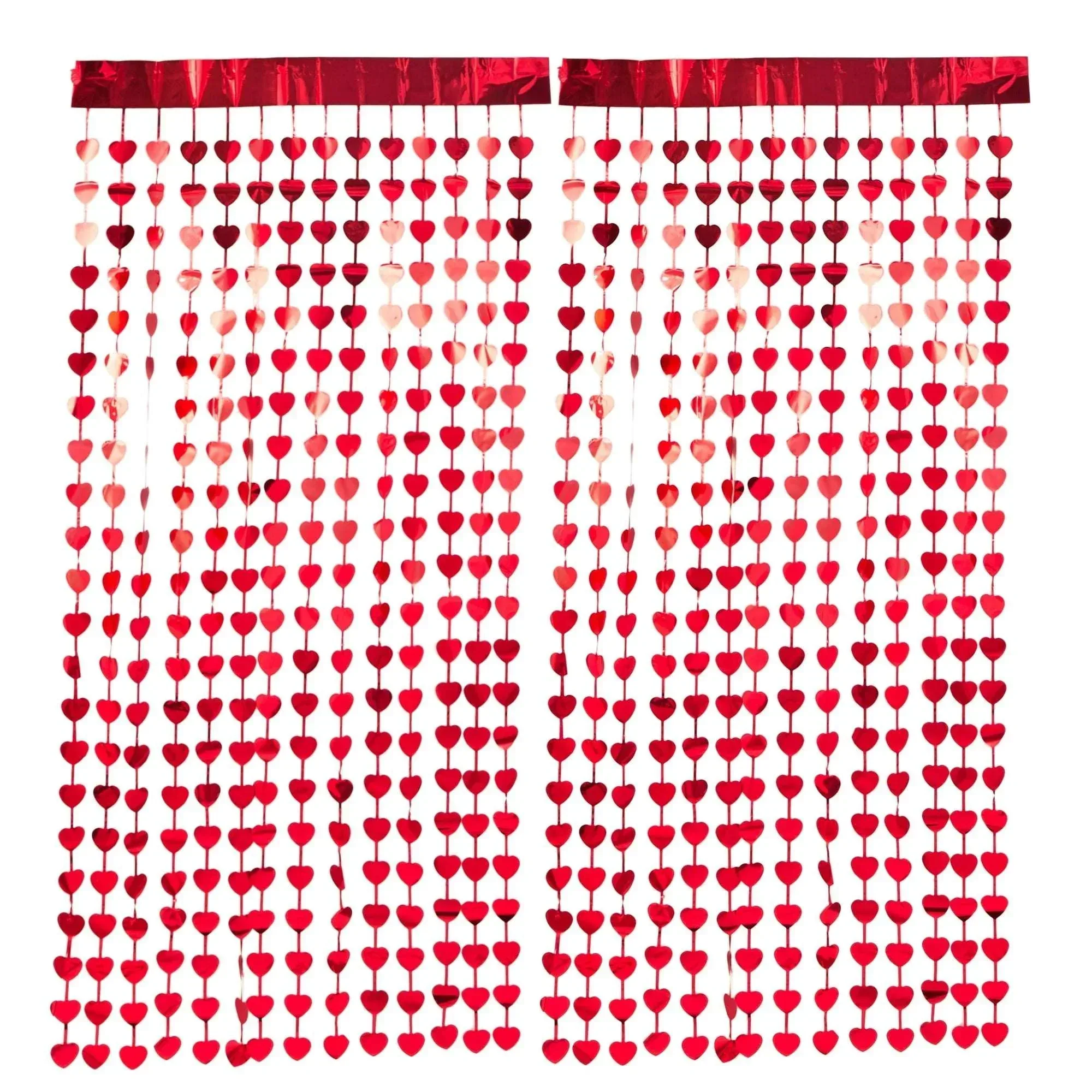 Foil Heart Photo Backdrop, Red, 39" x 78", 2 Pieces, Valentine's Day by Way To Celebrate
