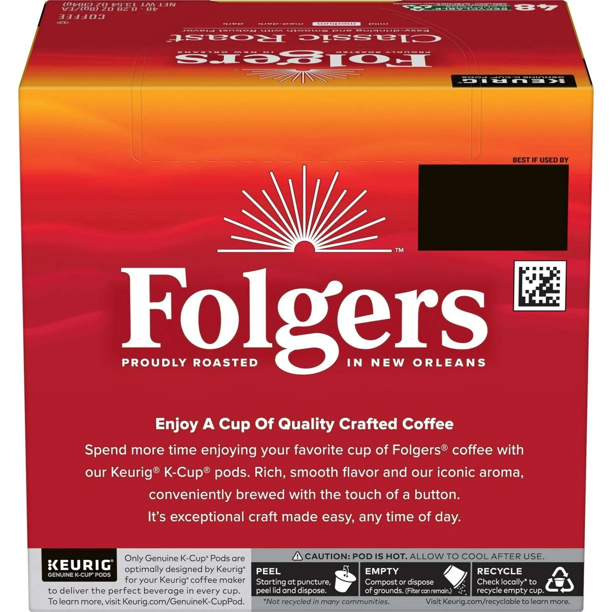Folgers Classic Roast, Medium Roast Coffee, Keurig K Cup Pods, 48 Count Box - Image 5