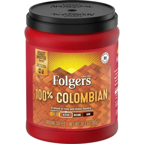 Folgers Colombian Ground Coffee, Medium-Dark Roast, 10.3-Ounce - Image 2
