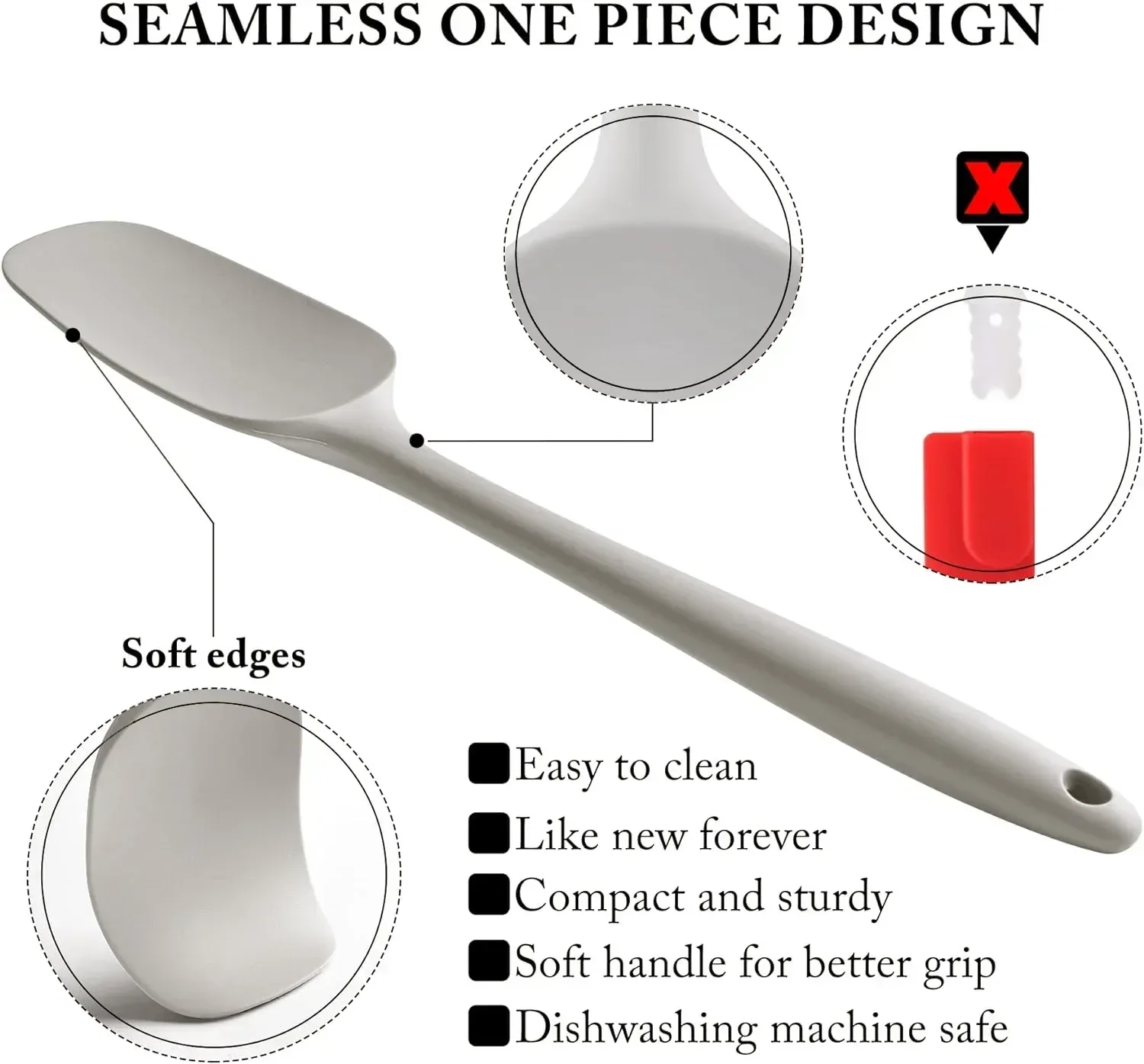 Food Grade Silicone Rubber Spatula Set for Baking, AOKIWO 5Pcs Cooking Utensil Set, High Heat Resistant Non Stick Dishwasher BPA-Free - Image 9