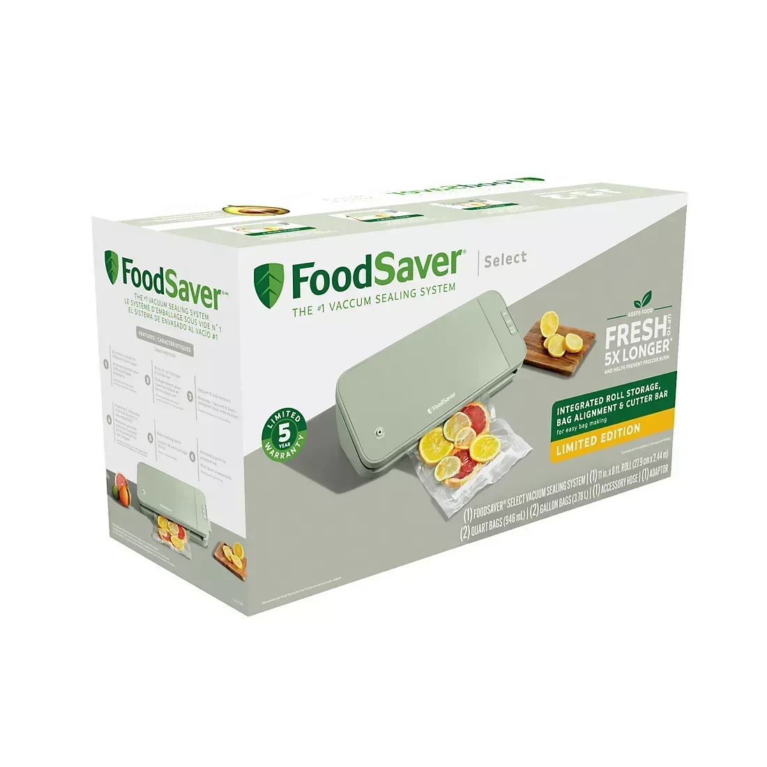 FoodSaver Select Vacuum Sealer with Bags and Roll - Sage - Image 3