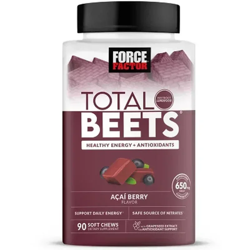 Force Factor Total Beets, Beet Root Superfood Soft Chews, Acai Berry (90 Ct.)