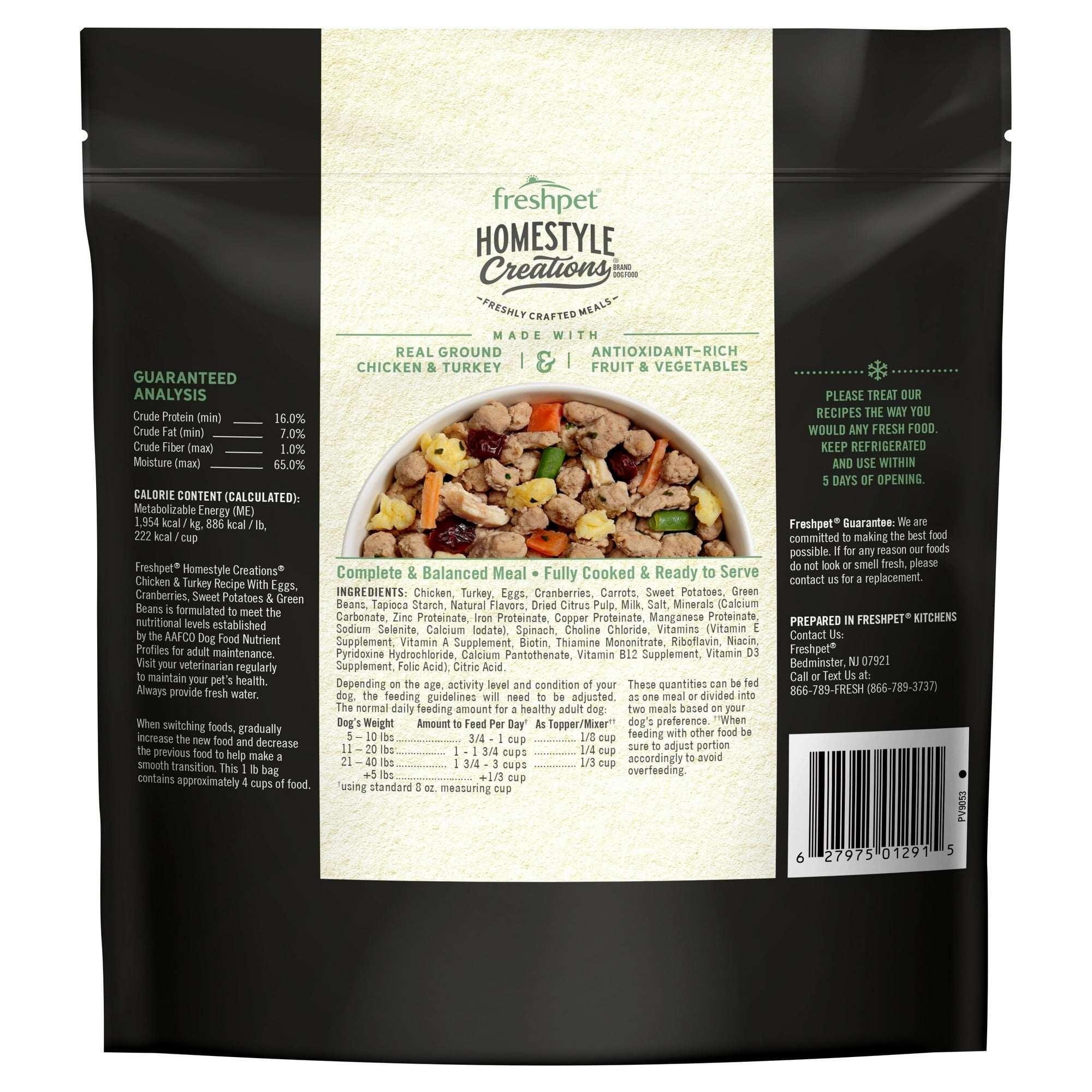 Freshpet Fresh Dog Food, Homestyle Creations, Chicken & Turkey Recipe, 1lb. - Image 2
