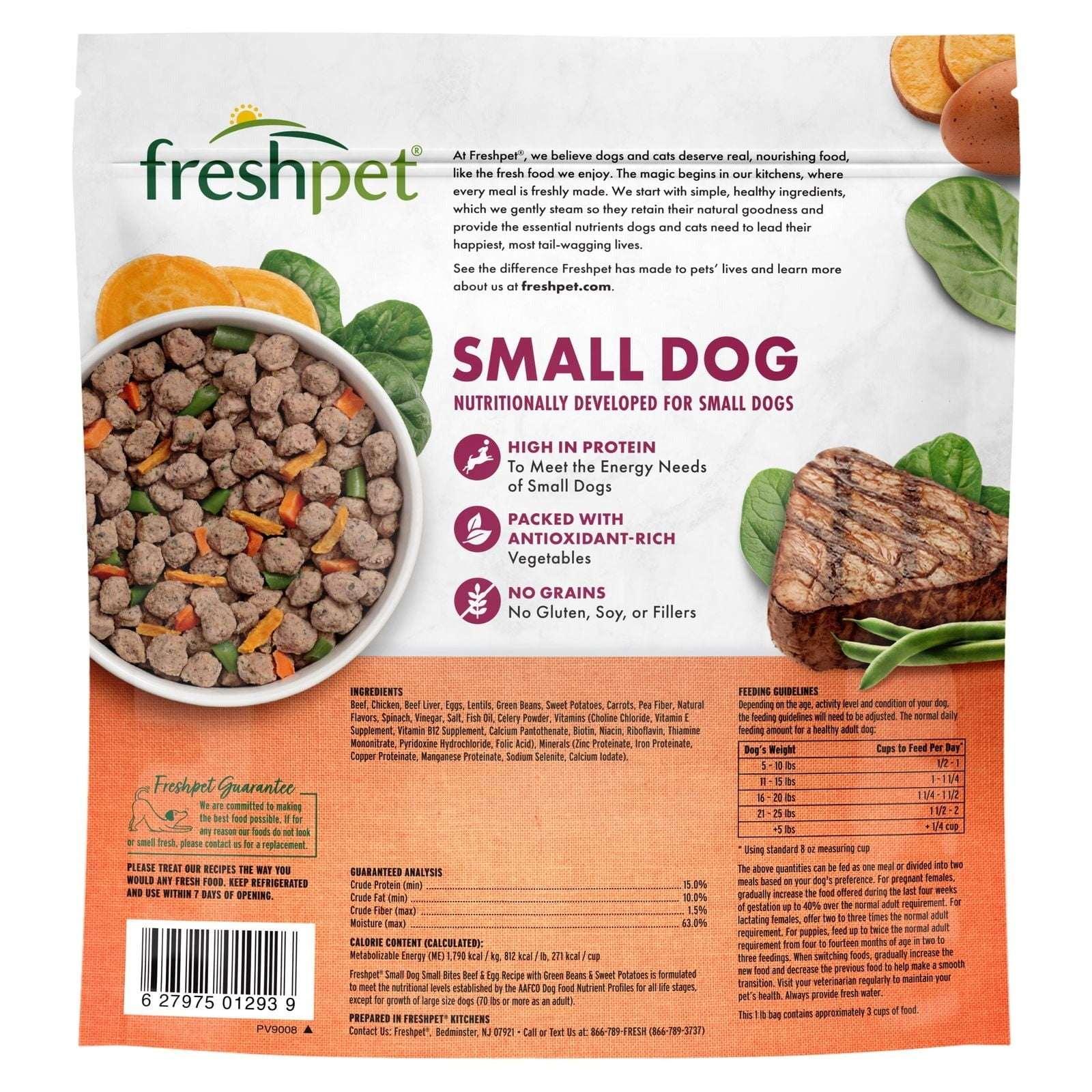Freshpet Fresh Dog Food, Small Dog Beef & Egg Recipe, Small Bites Freshly Roasted Meals, 1 lb. - Image 16
