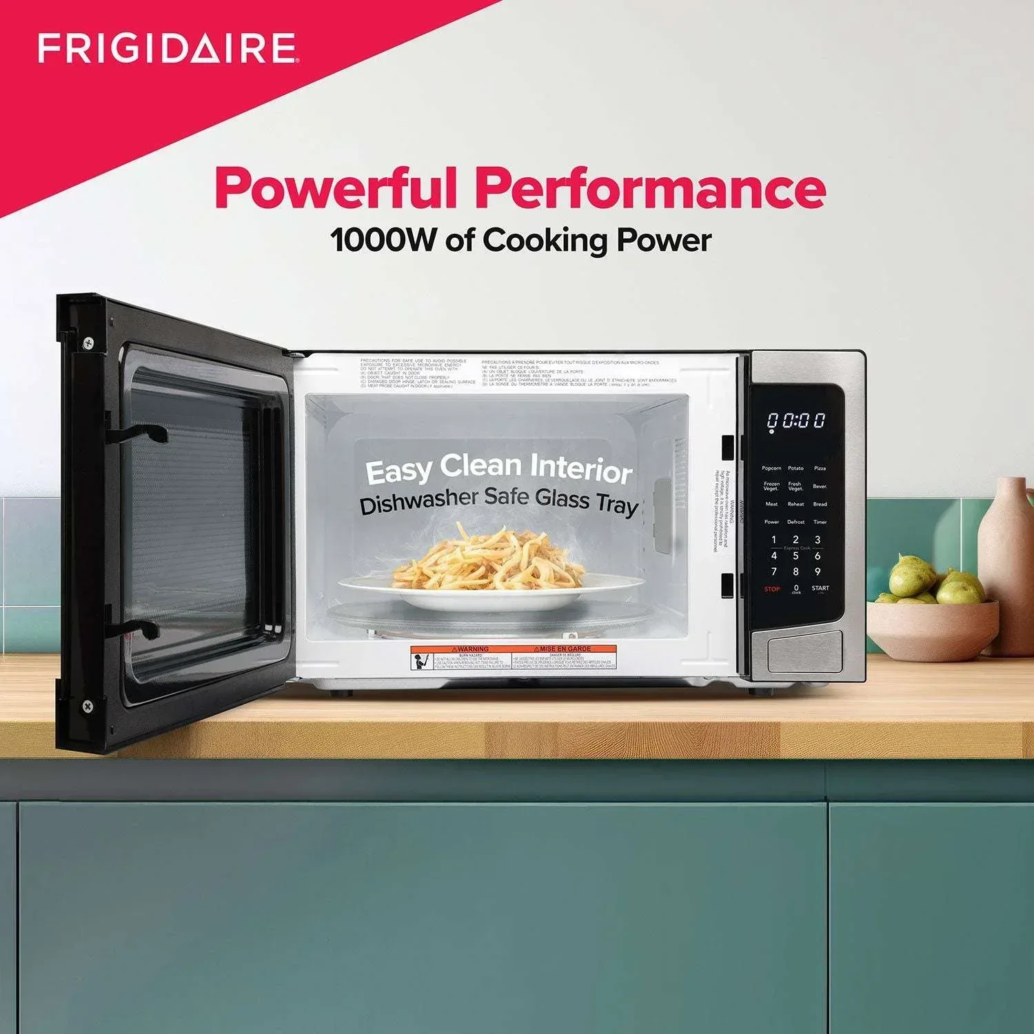 Frigidaire 1.1cu. ft. Stainless Steel 1000W Microwave with 10 Adjustable Power Levels - Image 2
