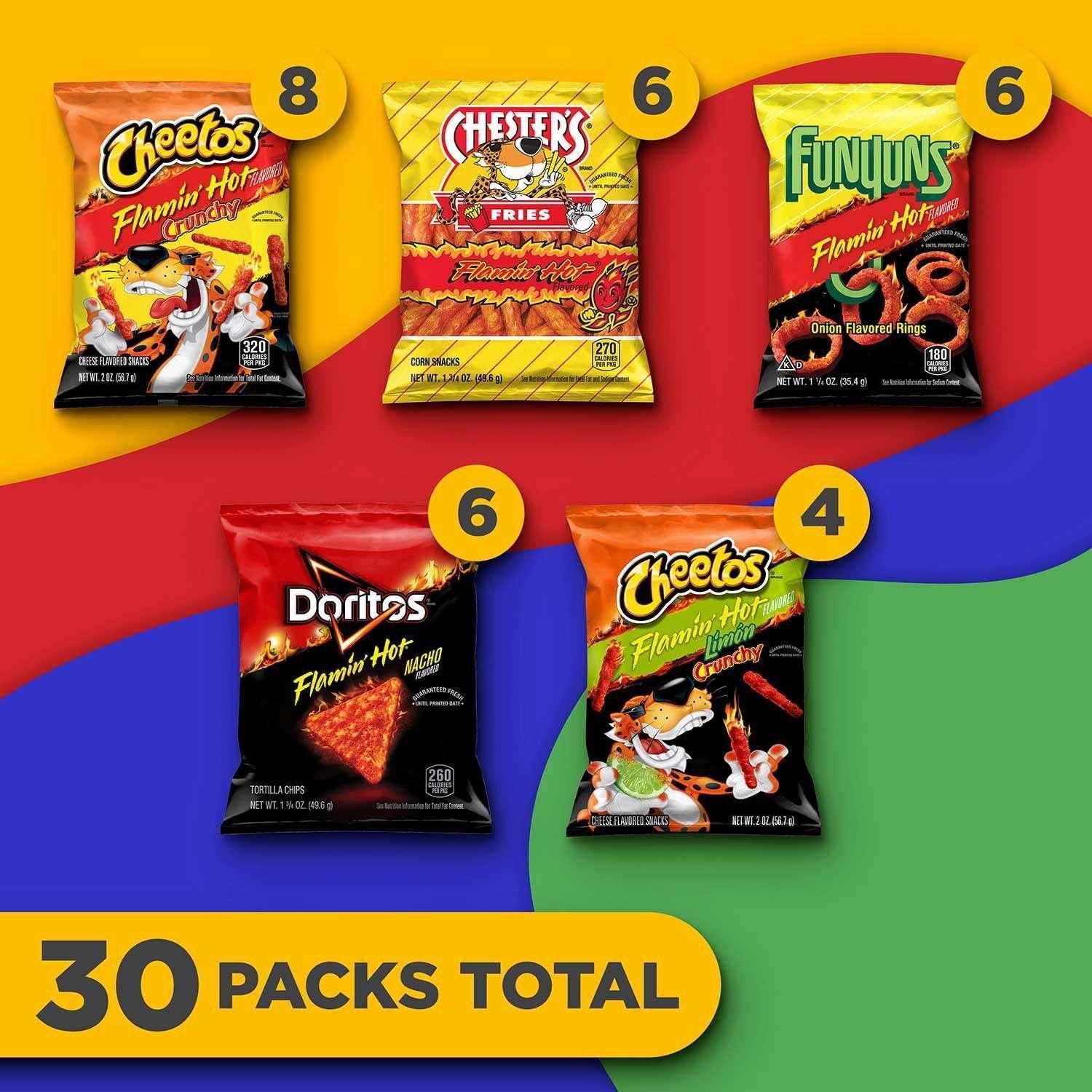 Frito-Lay Flamin' Hot Snacks, Variety Pack, 30 pk. - Image 3
