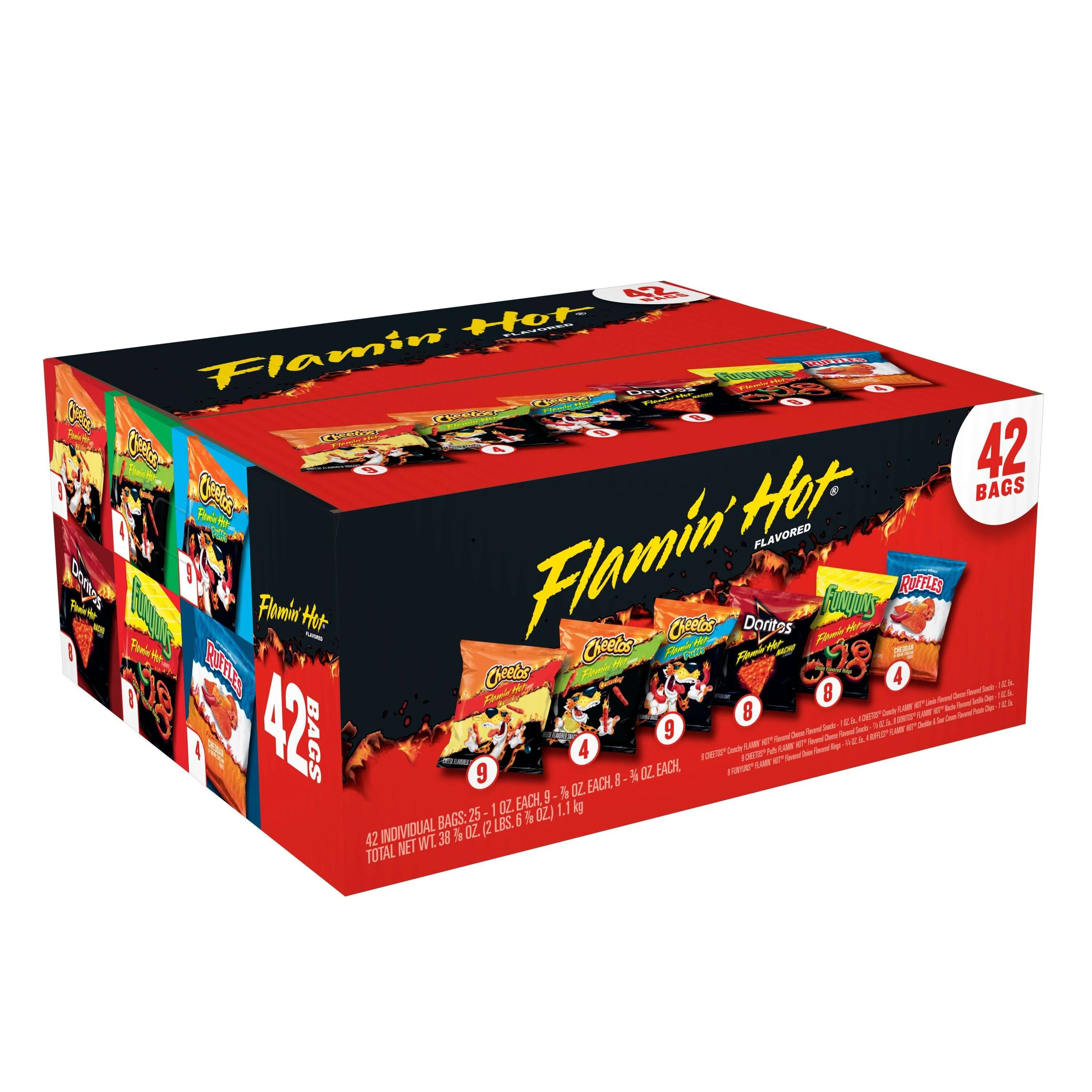 Frito Lay Flamin Hot Variety Pack Snack Chips, 38.75 oz, 42 pack - Image 3