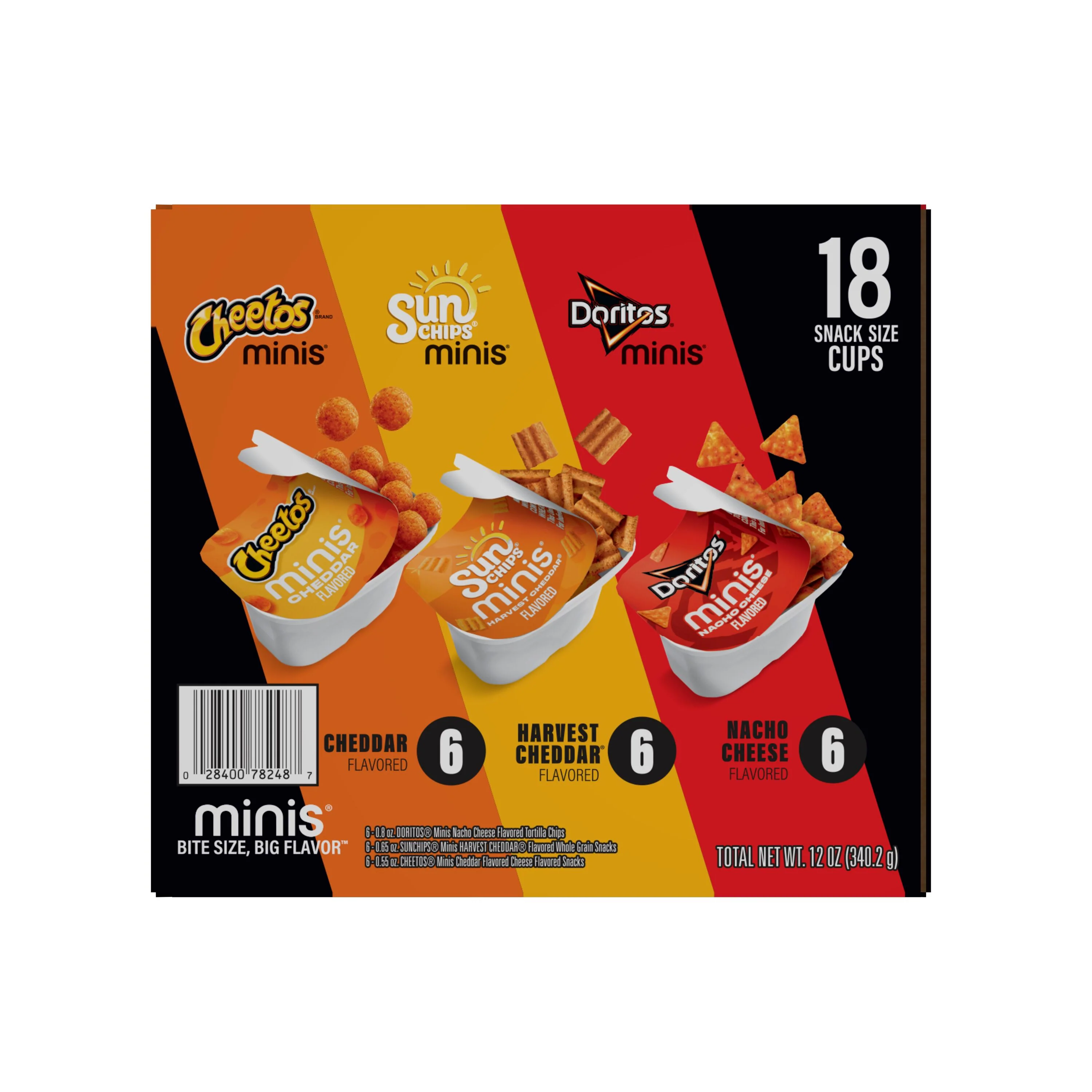 Frito-Lay Minis Doritos Cheetos and SunChips Snacks Variety Pack, Snack Size Cups, 18 Pack - Image 4