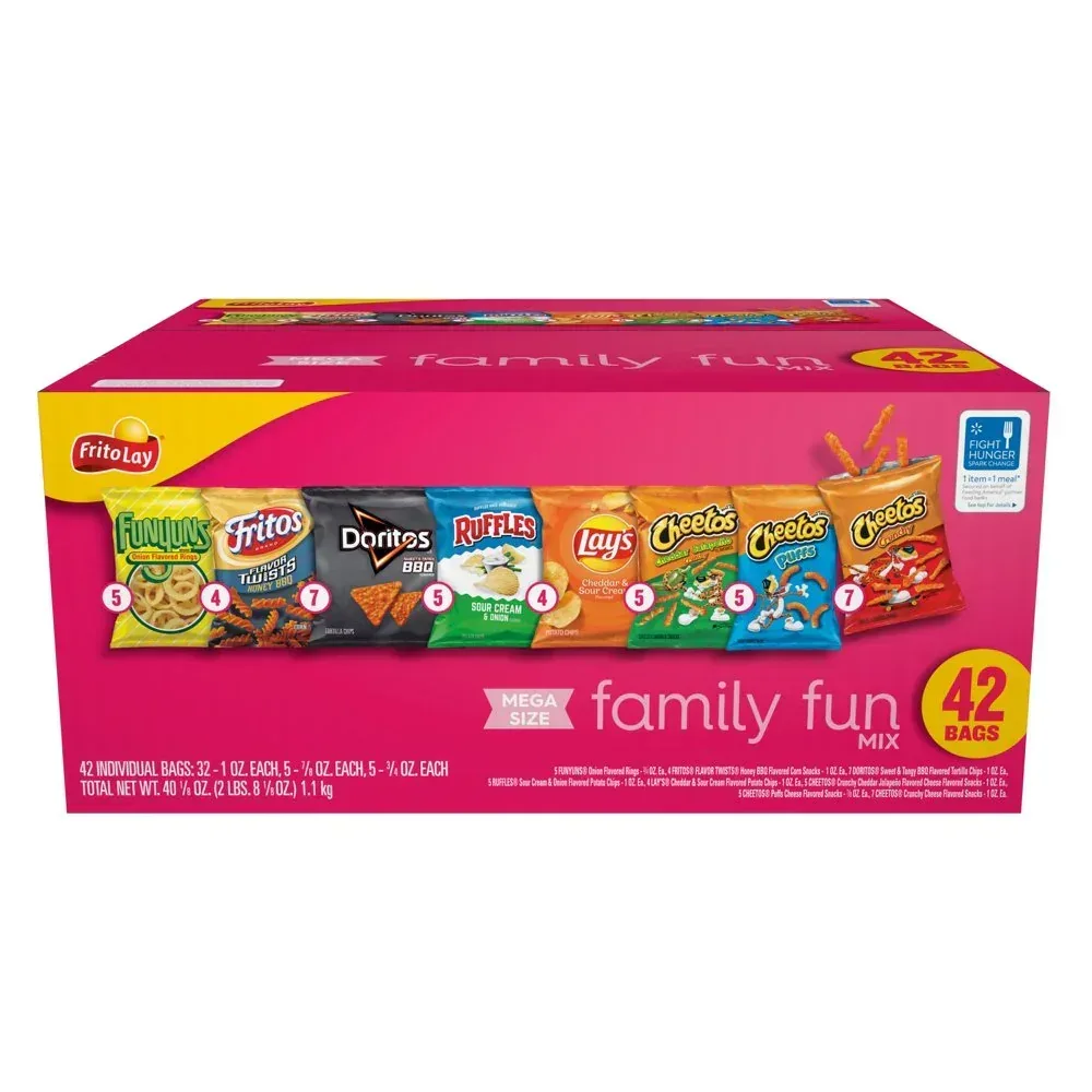 Frito Lay Snacks Variety Packs Fun Mix, 40.125 Oz Bag, 42 Count