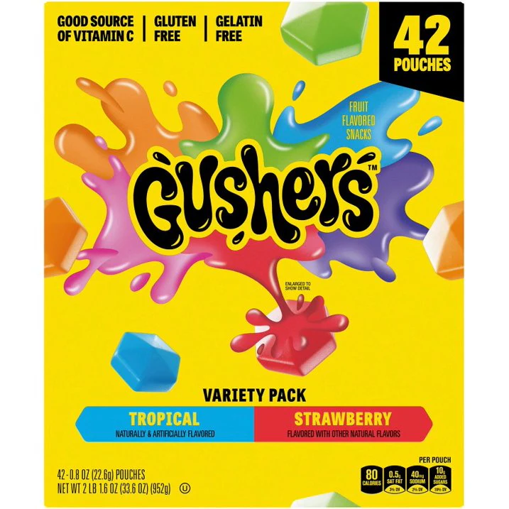 Fruit Gushers Fruit Flavored Snacks, Variety Pack, 0.8 oz, 42-Count - Image 2