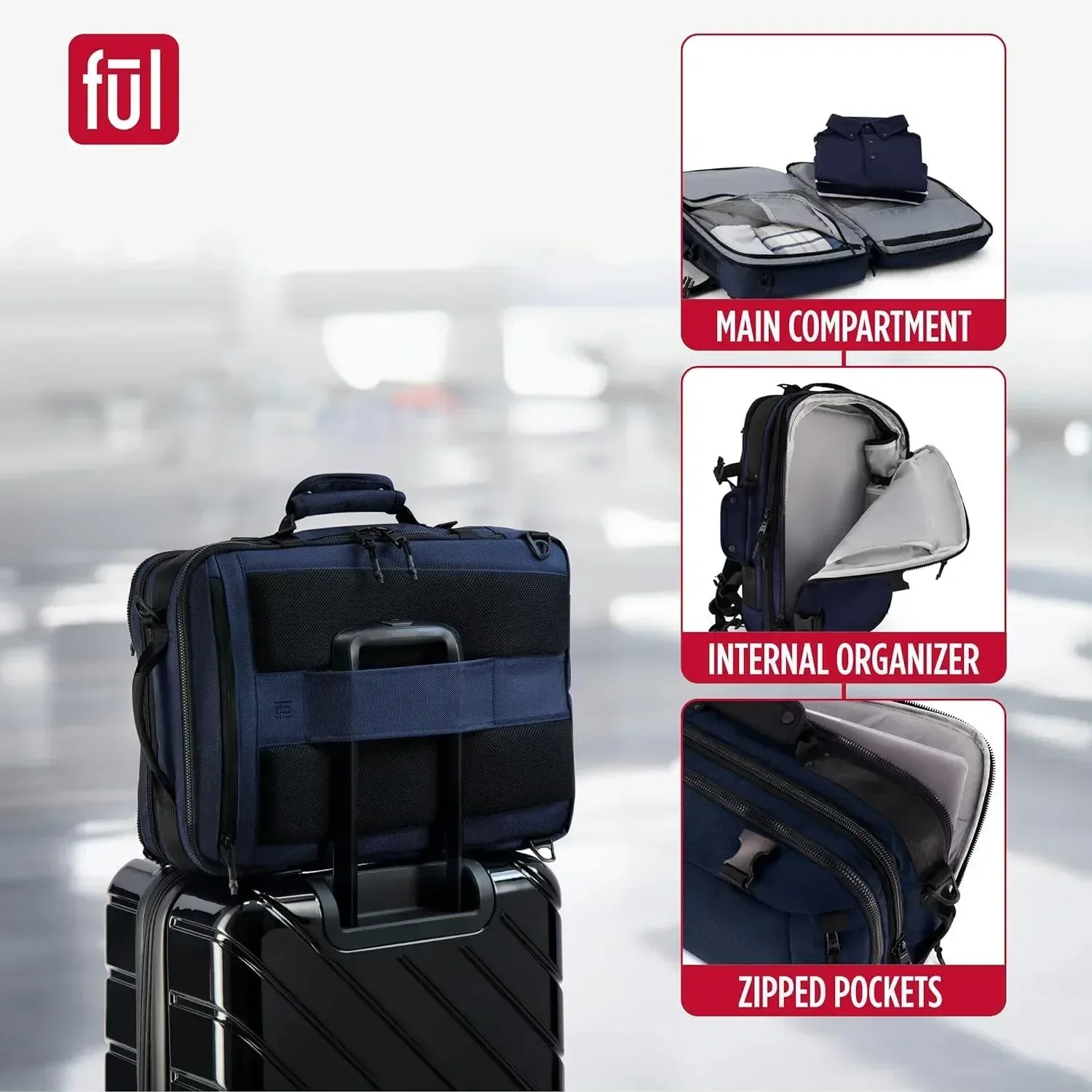 Ful Ridge Collection 18" Laptop Backpack, Assorted Colors - Image 3