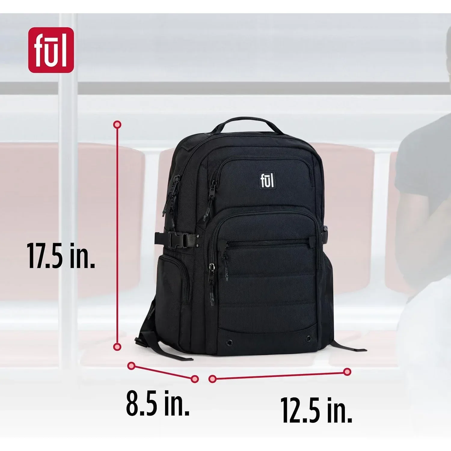 Ful Tactics Collection 17" Travel Laptop Backpack, Assorted Colors - Image 2