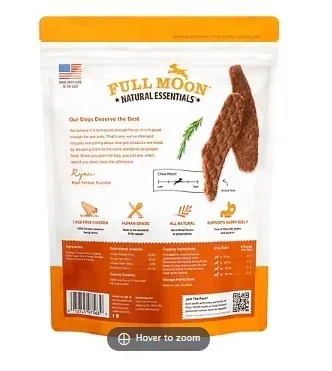 Full Moon All Natural Human Grade Dog Treats - Chicken Jerky Tenders, 36 oz. - Image 2