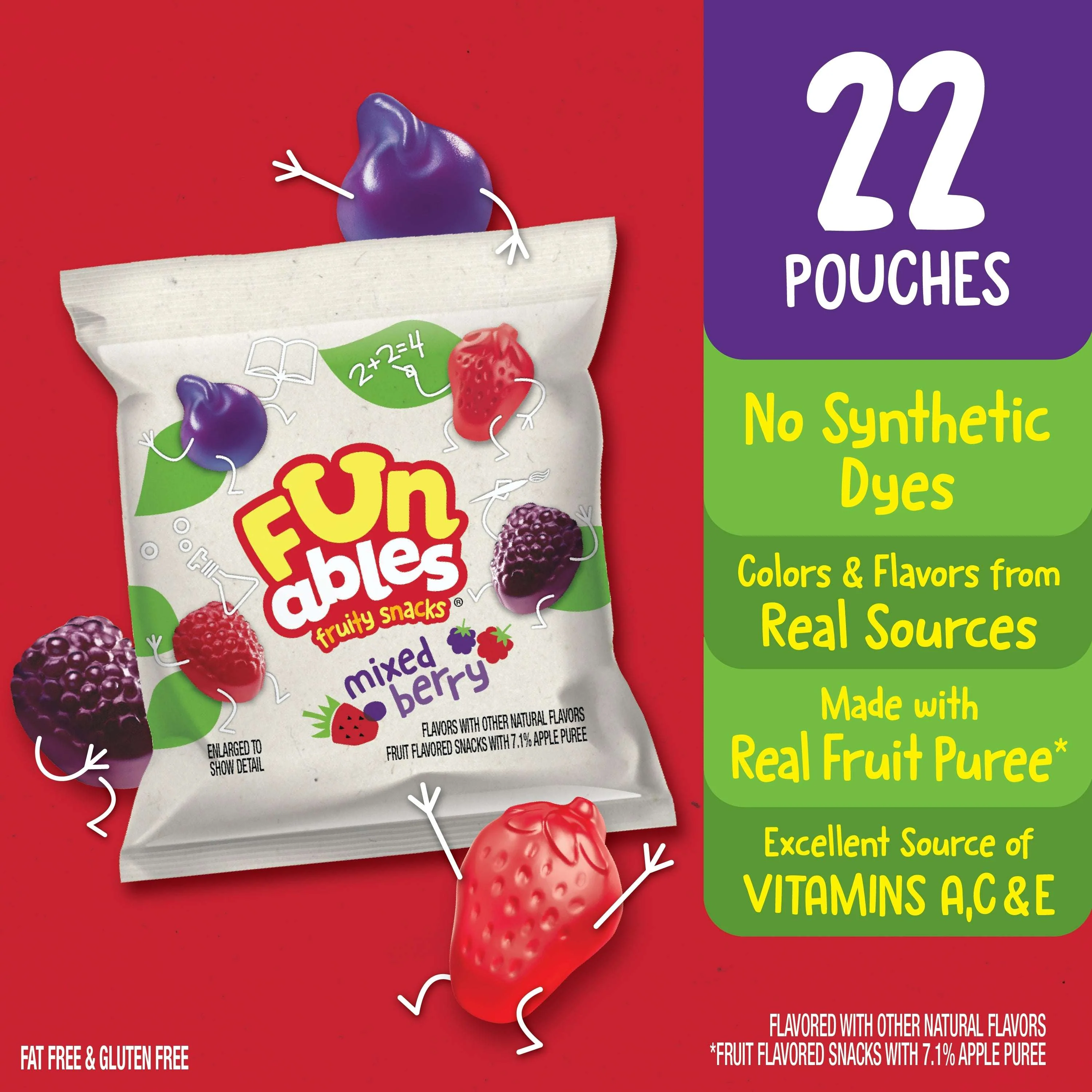Funables Fruity Snacks, Mixed Berry Flavored Snacks, 0.8 oz, 22 Count - Image 4