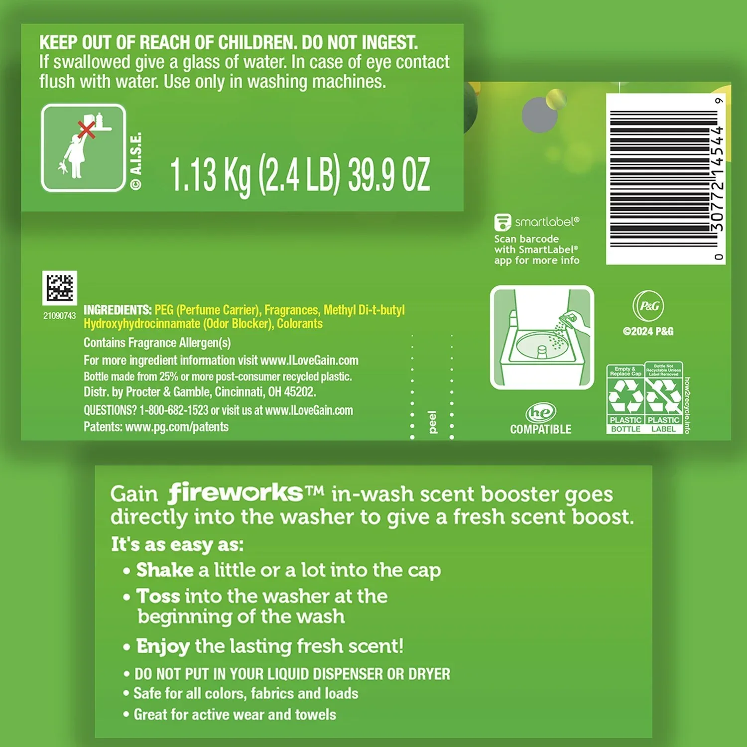 Gain Fireworks In-Wash Scent Booster Beads, Original Scent, 39.9 oz - Image 2