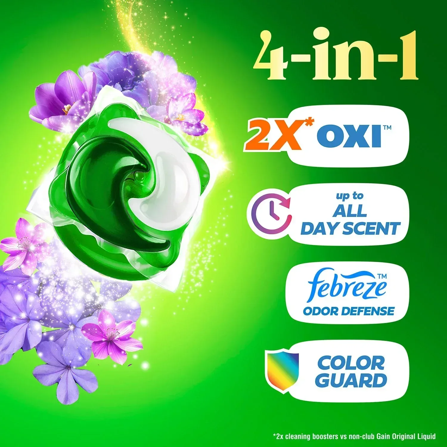 Gain Flings 4 in 1 Laundry Detergent Pacs, Moonlight Breeze, 152 ct. - Image 6