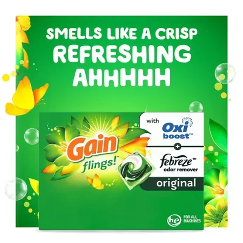 Gain Flings! 3 in 1 Laundry Detergent Pacs, Original Scents, 152 ct. - Image 5