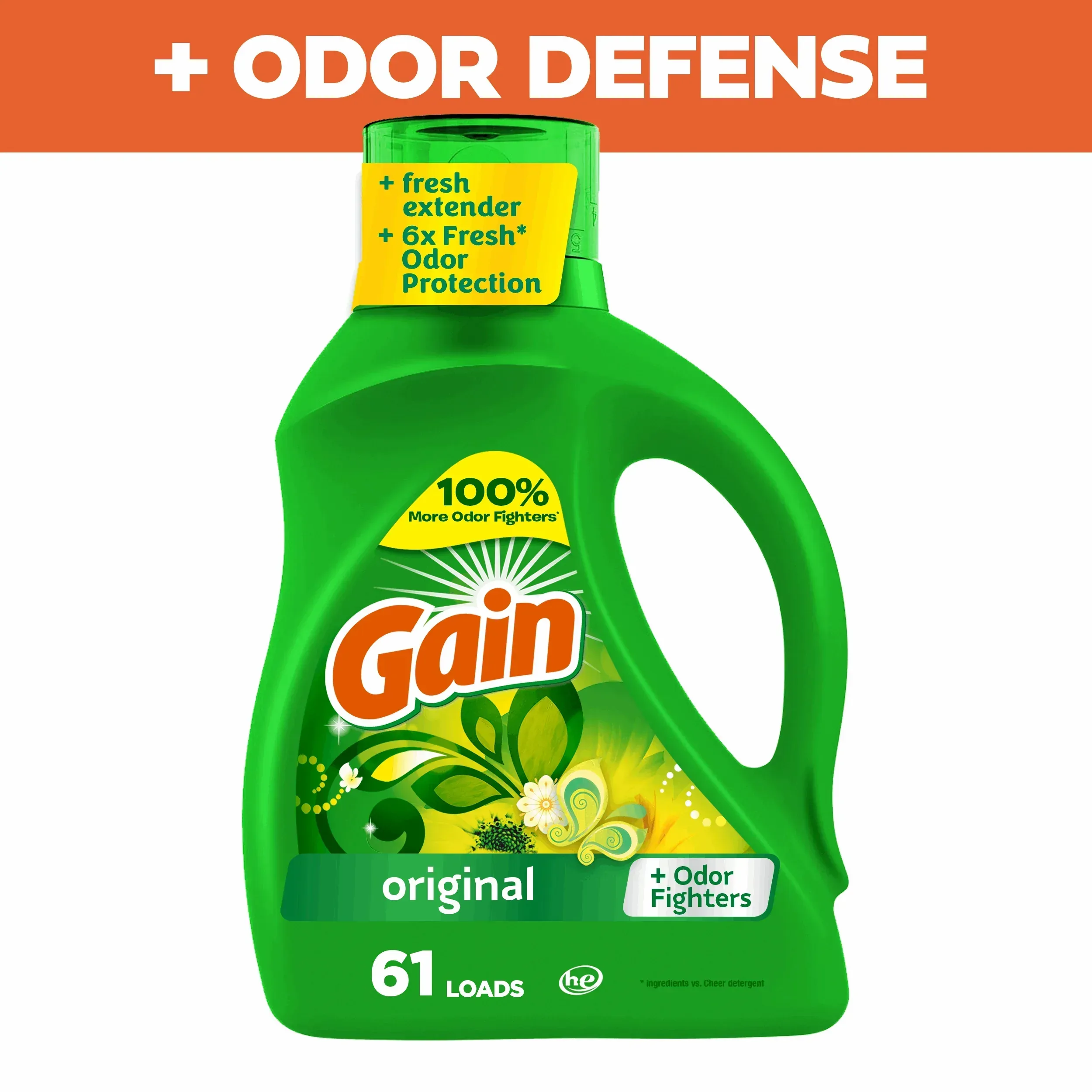 Gain Laundry Detergent Liquid with Odor Fighters, Original Scent, 46 fl oz, 32 Loads - Image 13