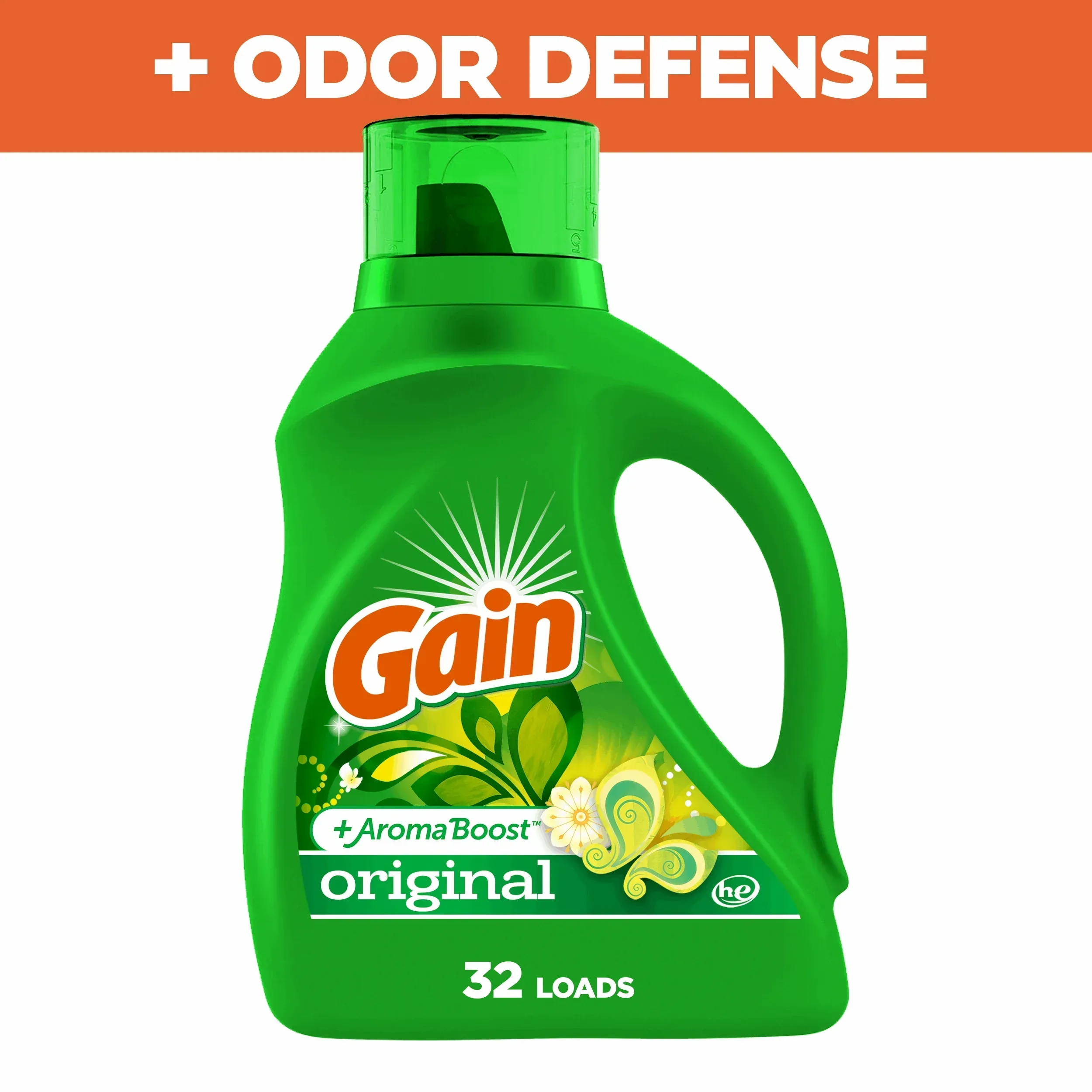 Gain Laundry Detergent Liquid with Odor Fighters, Original Scent, 46 fl oz, 32 Loads - Image 2