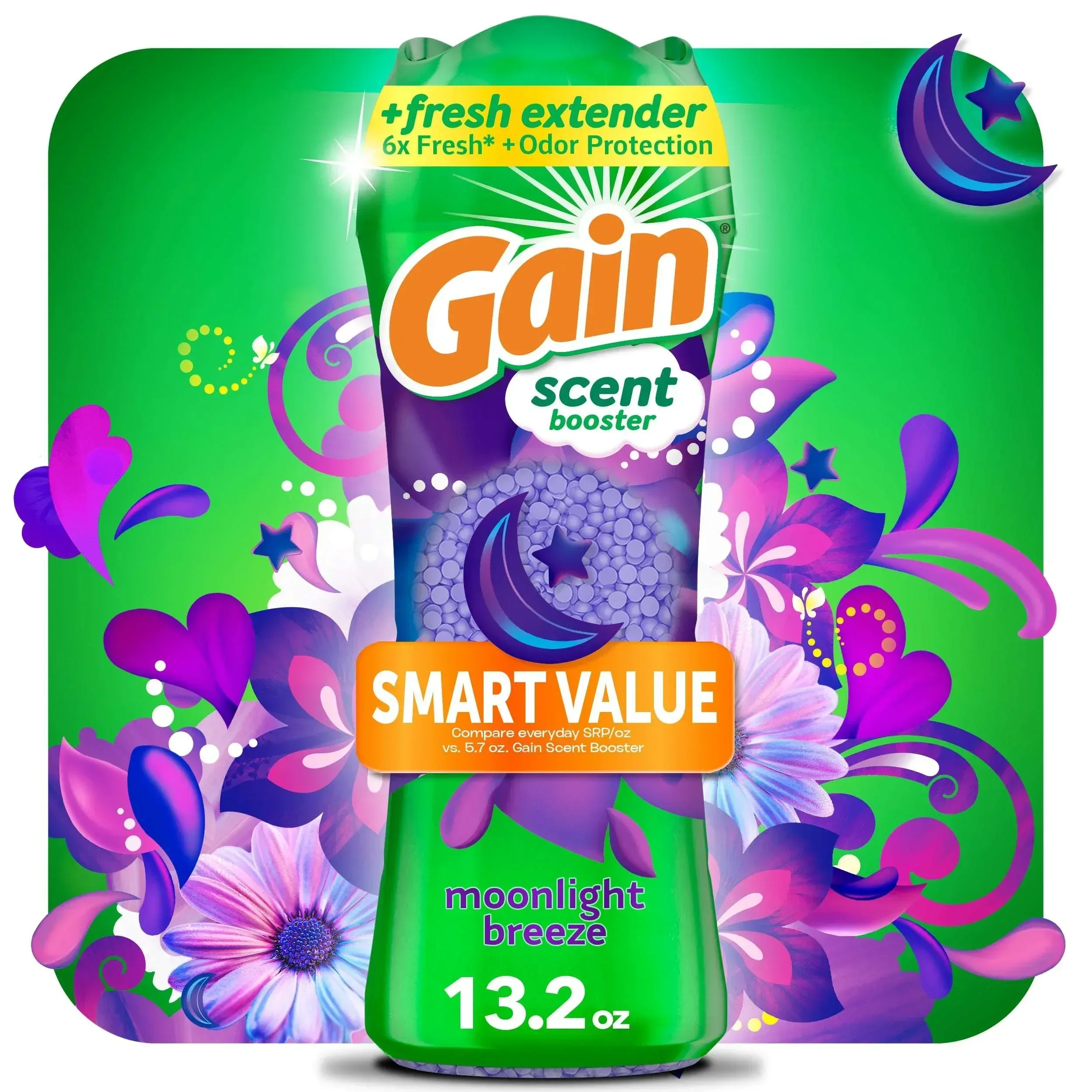 Gain Laundry Scent Beads, Fireworks In-Wash Scent Booster, Moonlgith Breeze Scent, 13.2oz