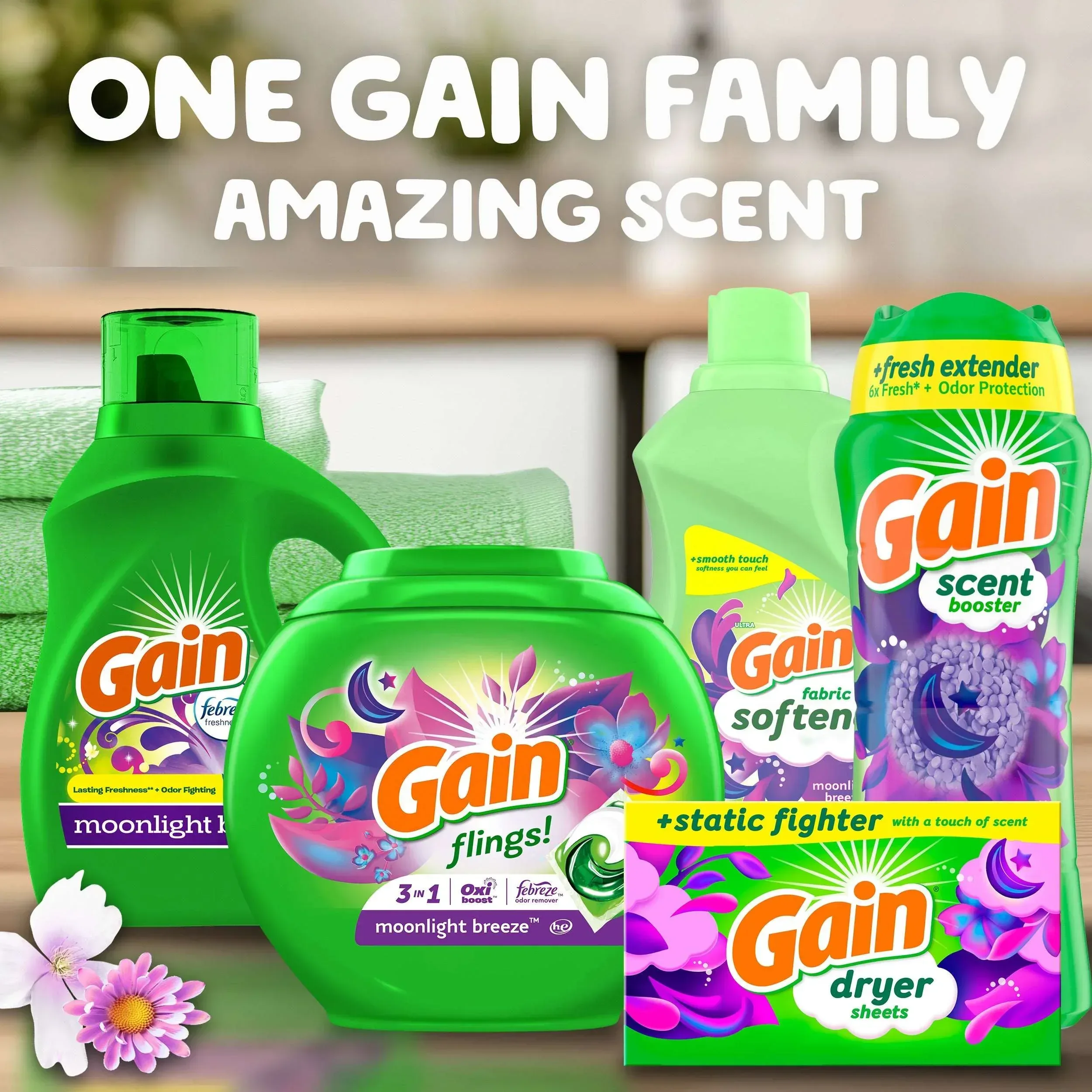 Gain Laundry Scent Beads, Fireworks In-Wash Scent Booster, Moonlgith Breeze Scent, 13.2oz - Image 8