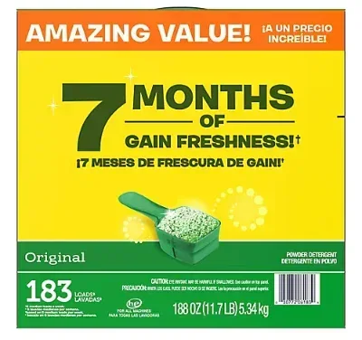 Gain Powder Laundry Detergent, 188 oz./183 Loads - Original Scent - Image 3