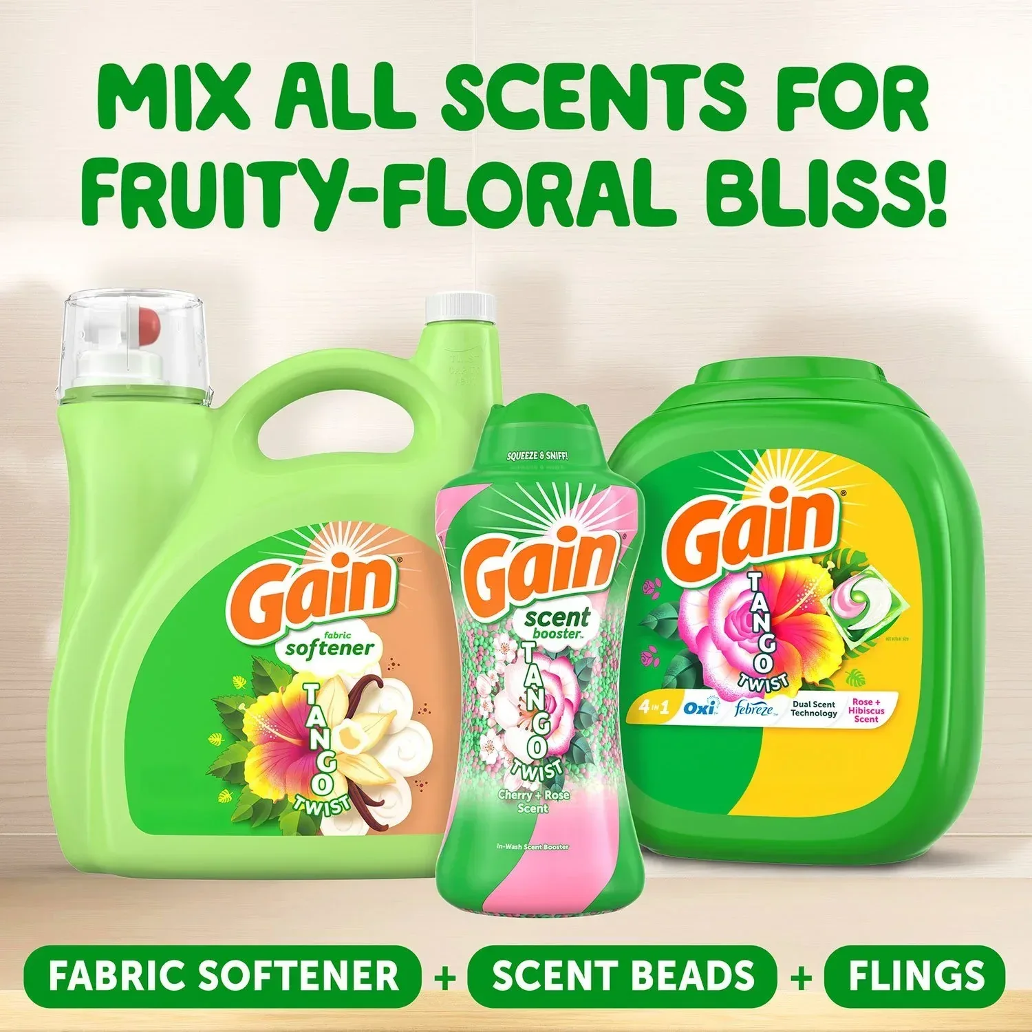 Gain Tango Twist Laundry Scent Booster Beads, Cherry and Rose Scent, 26.3 oz. - Image 9