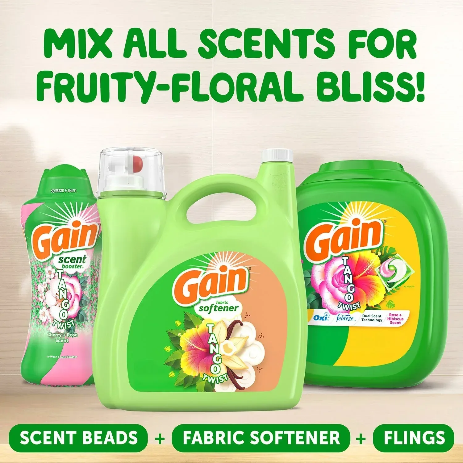 Gain Tango Twist Liquid Fabric Softener, Hibiscus and Vanilla Scent, 244 loads, 143 fl. oz. - Image 7