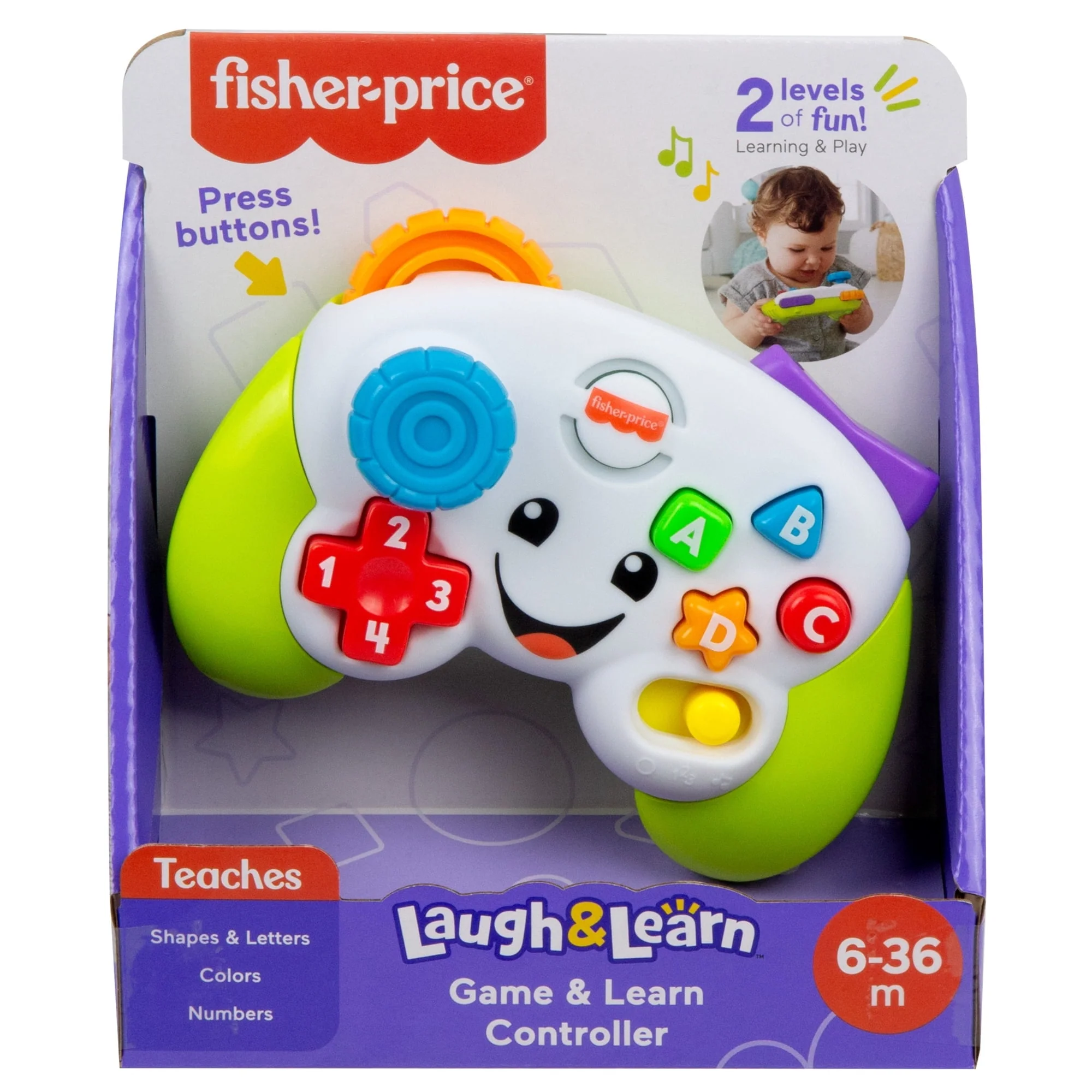 Fisher-Price Laugh & Learn Game & Learn Controller Musical Baby Toy with Lights - Image 2