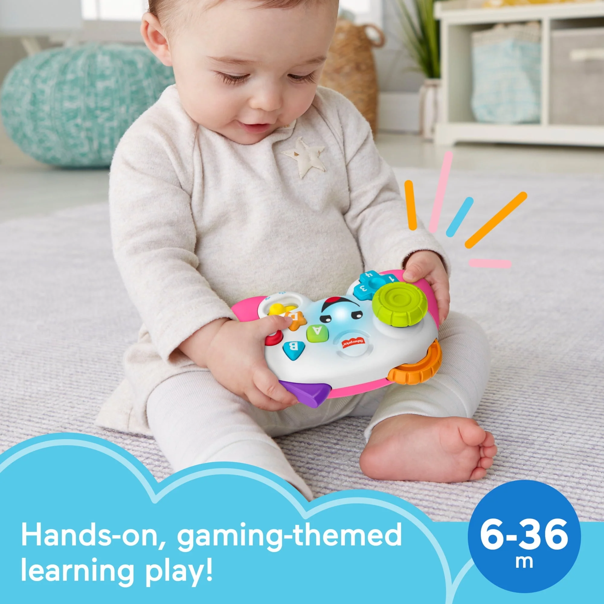 Fisher-Price Laugh & Learn Game & Learn Controller Musical Baby Toy with Lights - Image 8