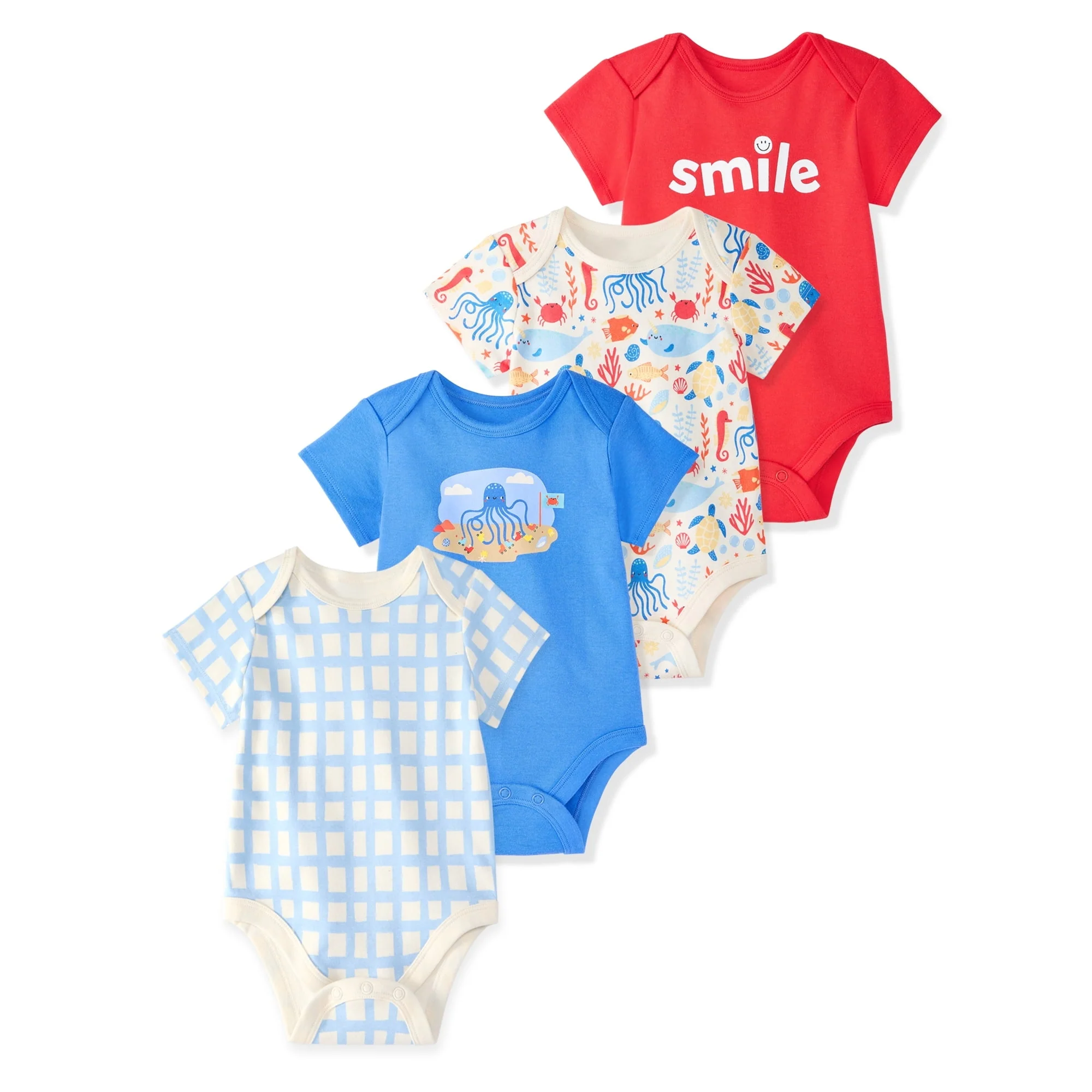 Garanimals Newborn Baby Boy, Girl & Unisex Cotton Short Sleeve Bodysuits, Multiple Sizes 0–24 Months, 4-Pack - Image 10