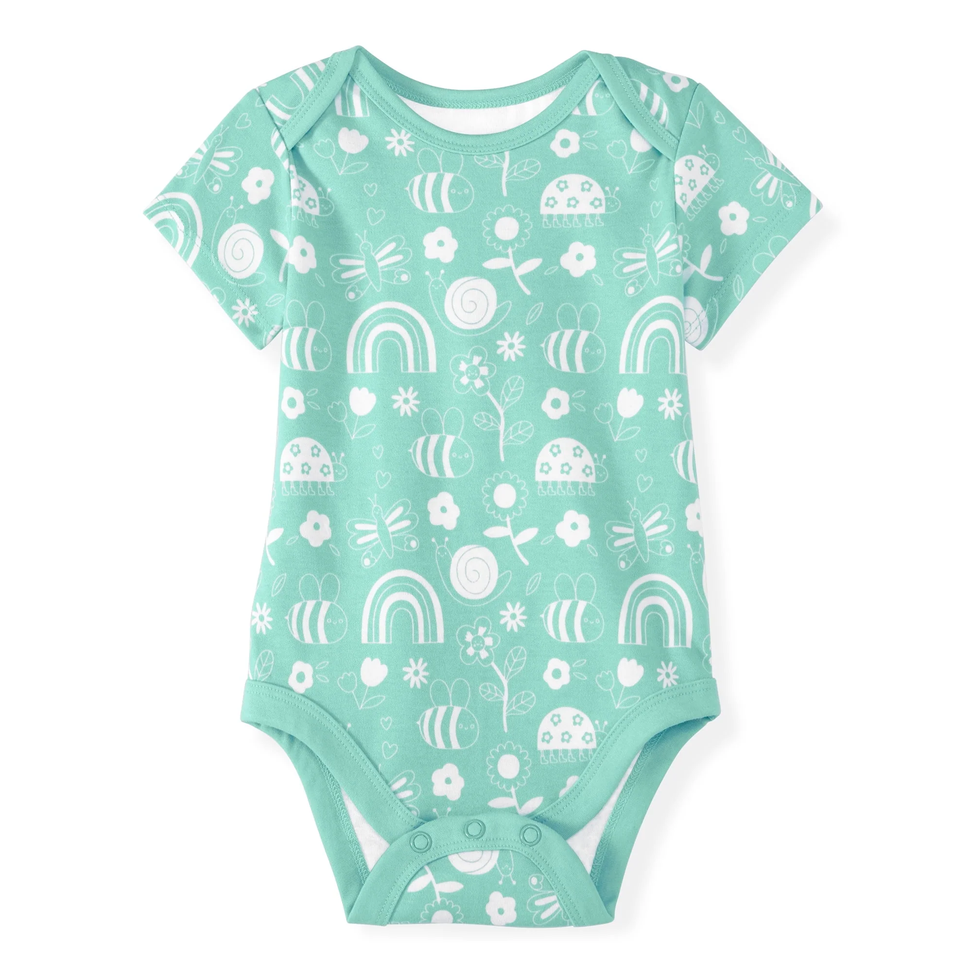 Garanimals Newborn Baby Boy, Girl & Unisex Cotton Short Sleeve Bodysuits, Multiple Sizes 0–24 Months, 4-Pack - Image 29