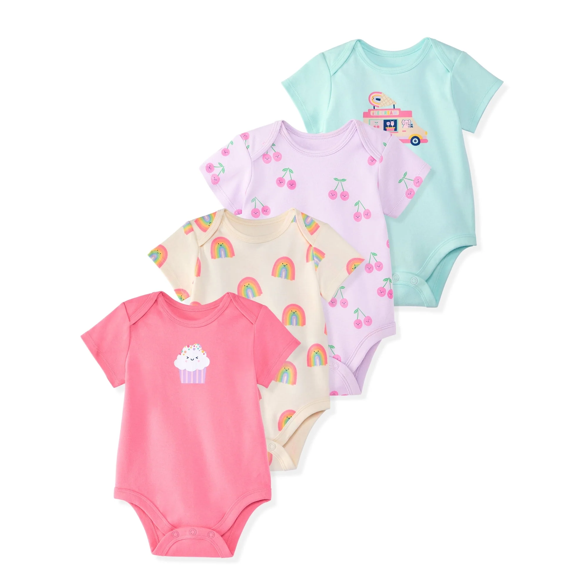 Garanimals Newborn Baby Boy, Girl & Unisex Cotton Short Sleeve Bodysuits, Multiple Sizes 0–24 Months, 4-Pack - Image 31
