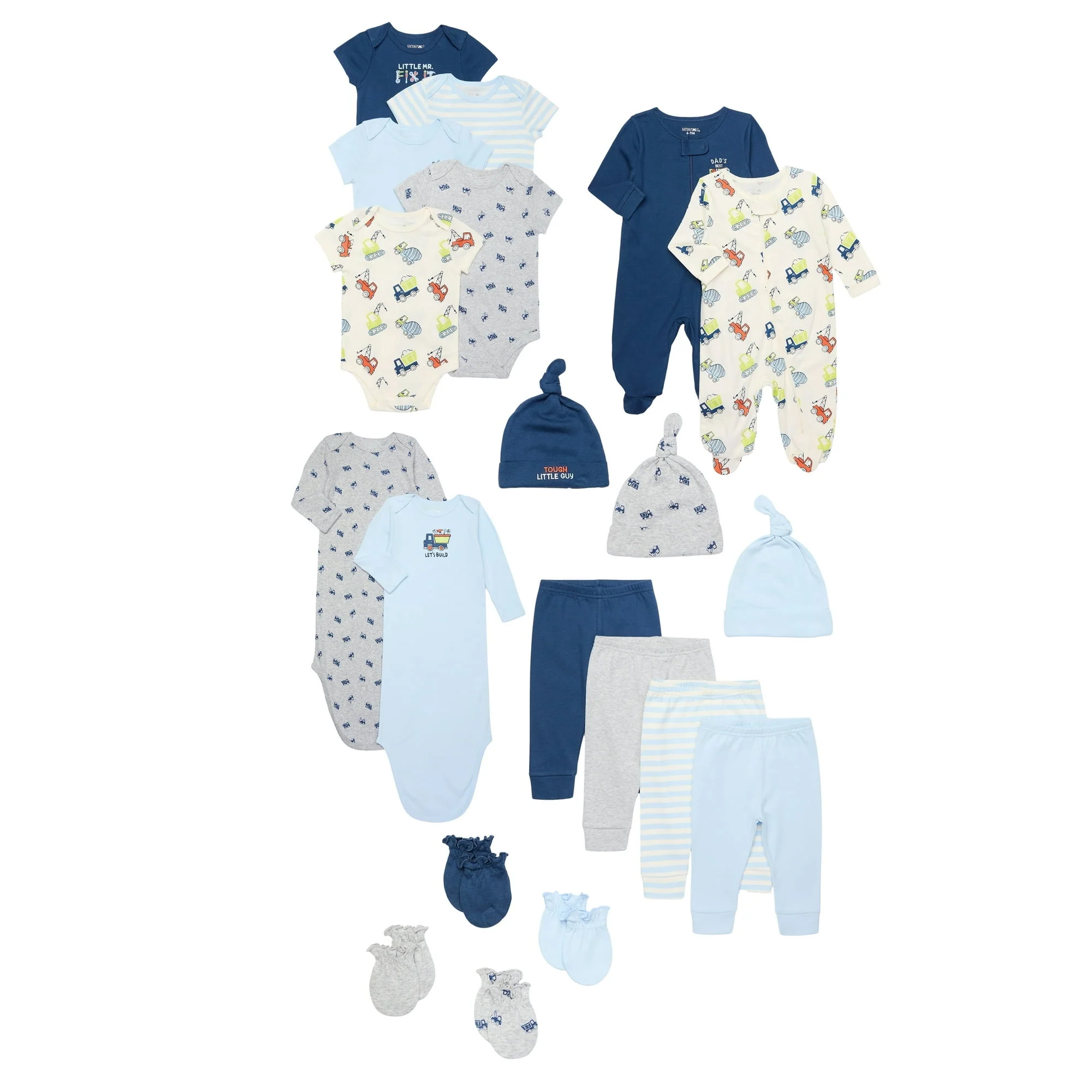 Garanimals Newborn Baby Boys & Girls Cotton Gift Set, Sizes Newborn-6/9 Months, 20-Piece - Image 13