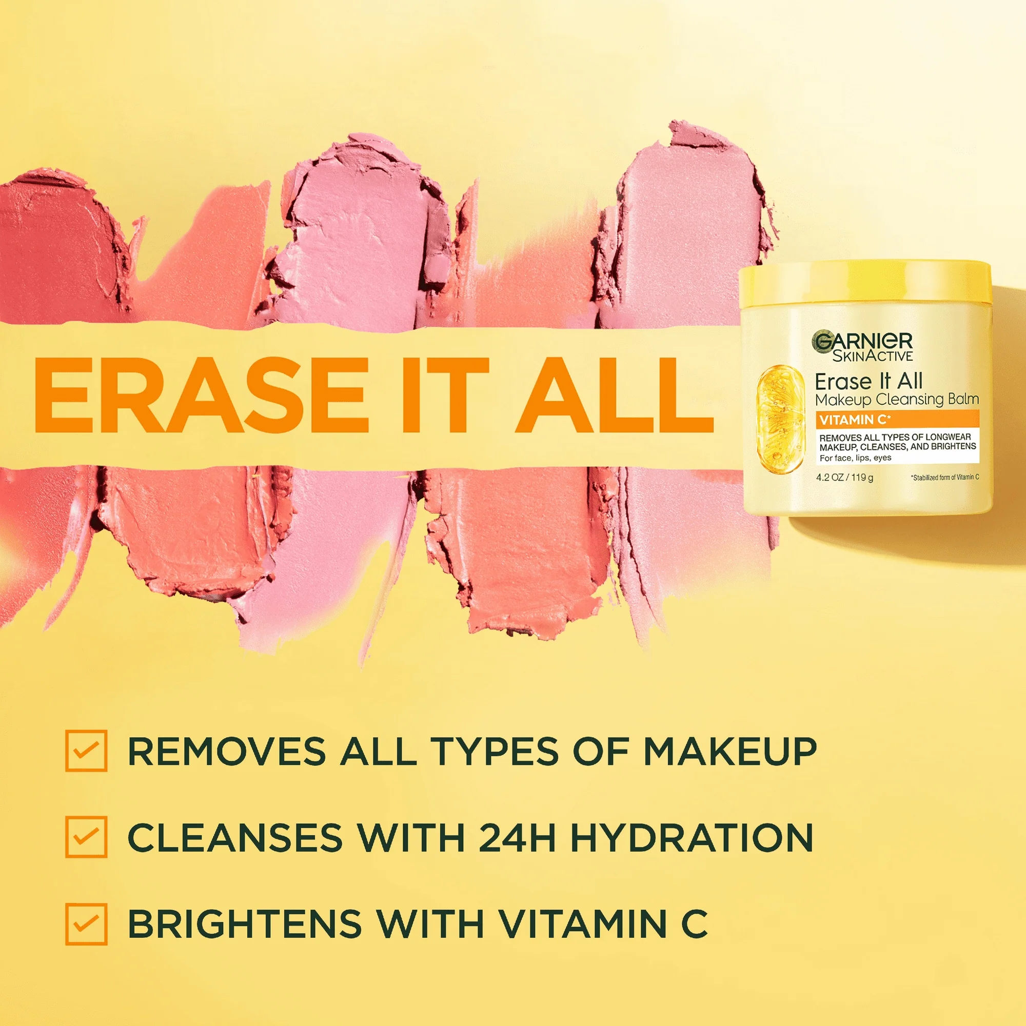 Garnier SkinActive Erase It All Makeup Cleansing Balm Vitamin C, Face Cleanser, 4.2 oz - Image 6