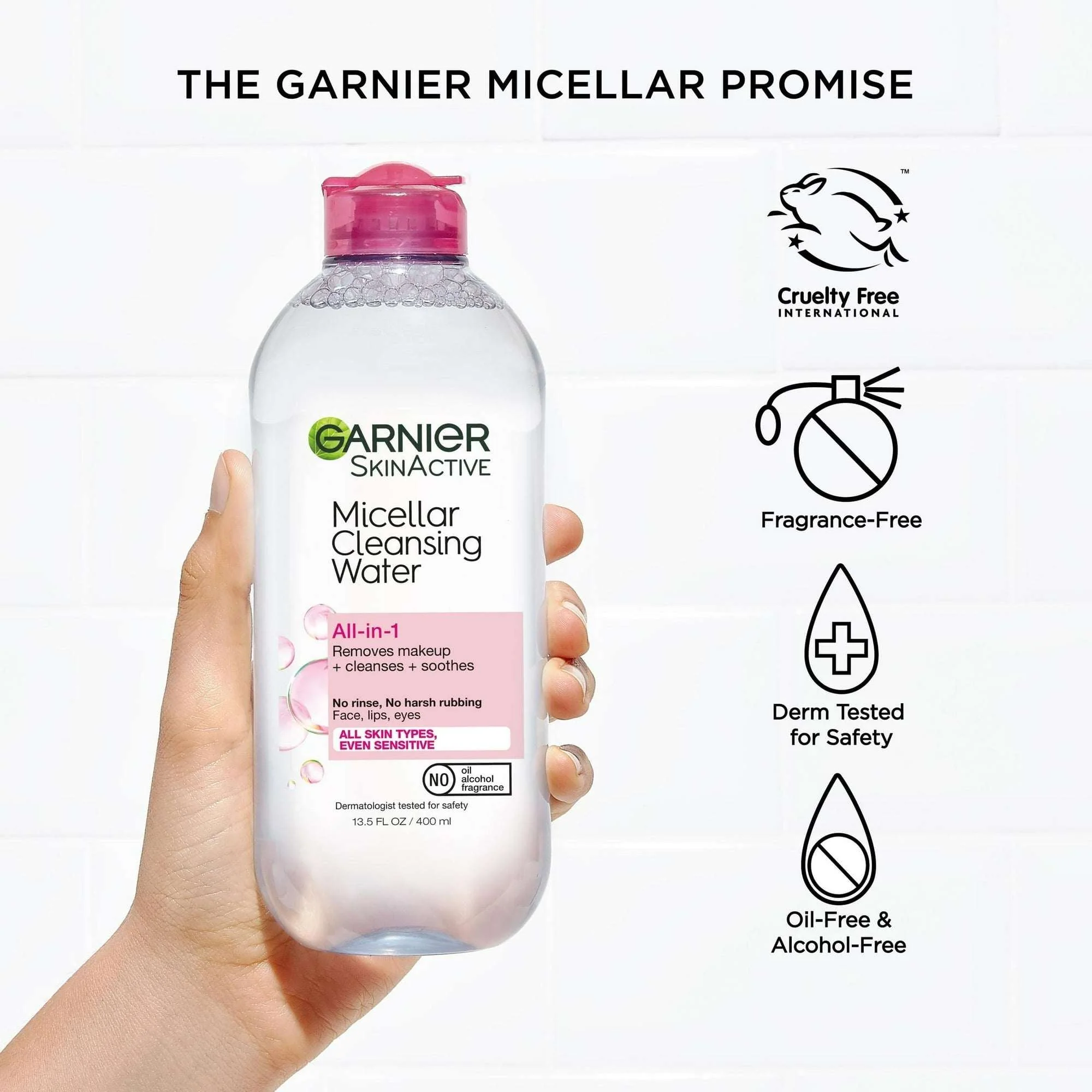 Garnier SkinActive Micellar Cleansing Water All in 1 Makeup Remover, Face Cleanser - Image 7