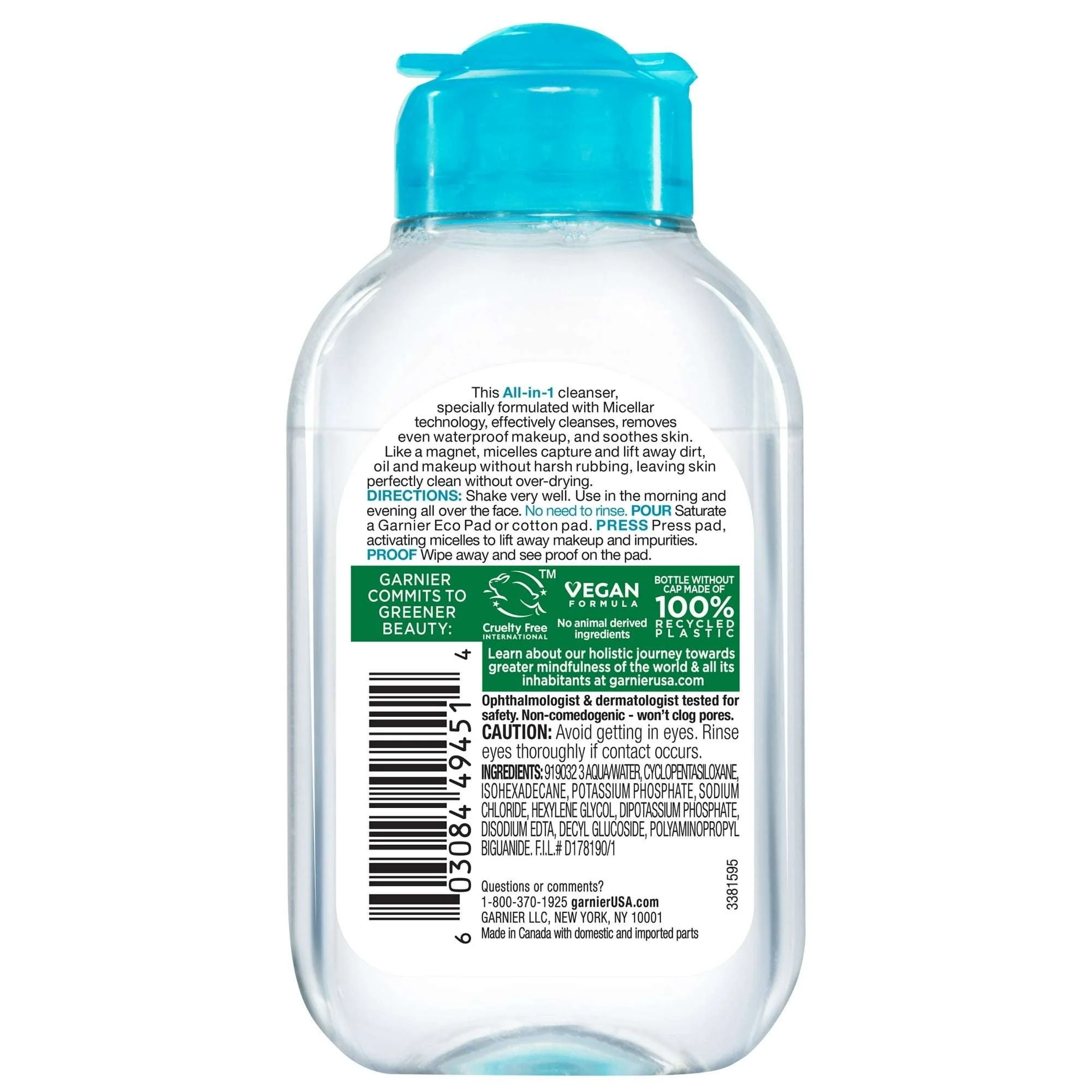 Garnier SkinActive Micellar Cleansing Water All in 1 Waterproof Makeup Remover, Face Cleanser - Image 2