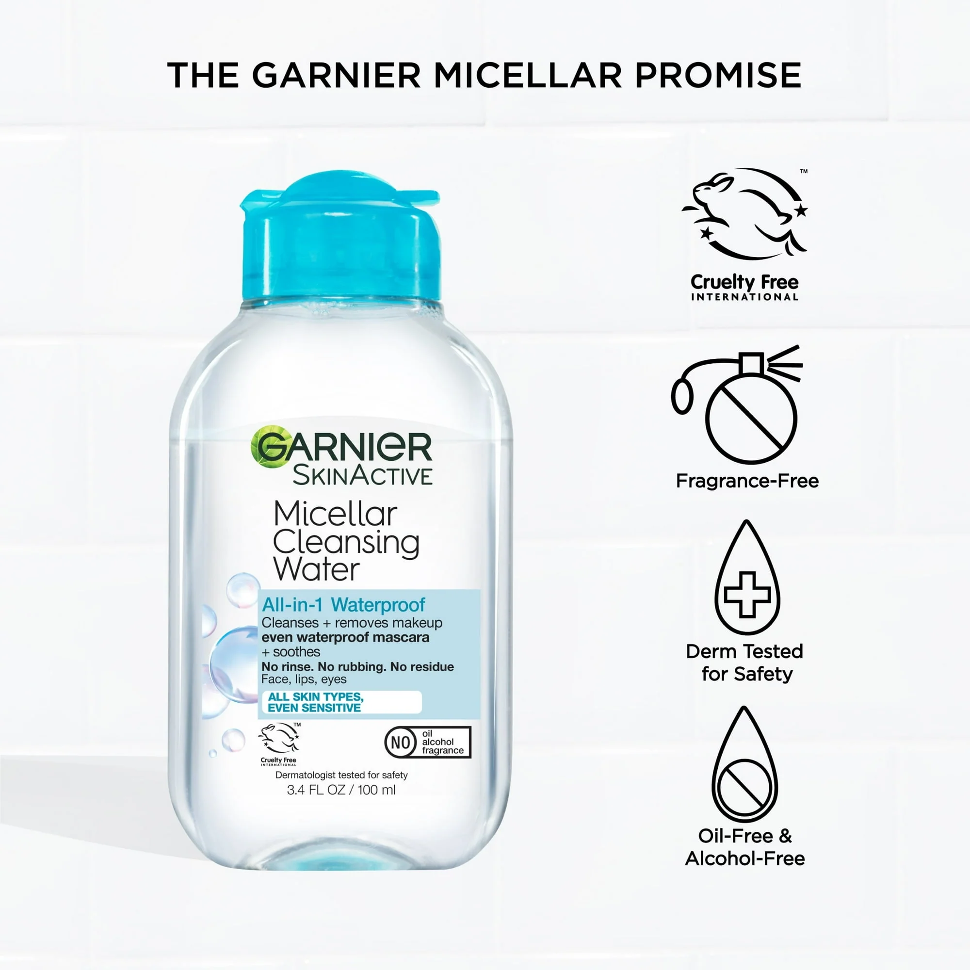 Garnier SkinActive Micellar Cleansing Water All in 1 Waterproof Makeup Remover, Face Cleanser - Image 6