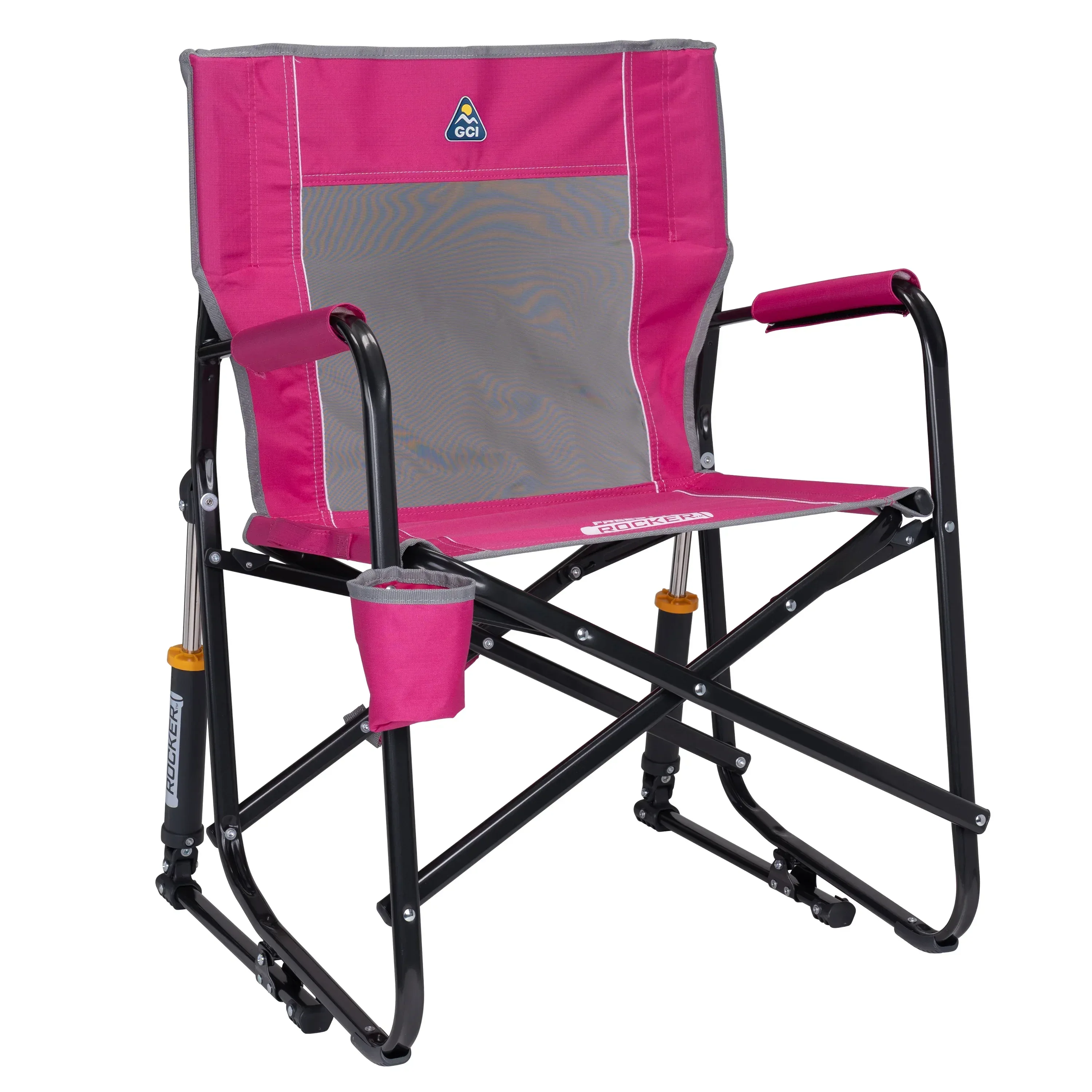 GCI Outdoor Freestyle Rocker Foldable Rocking Camp Chair, Beach Berry
