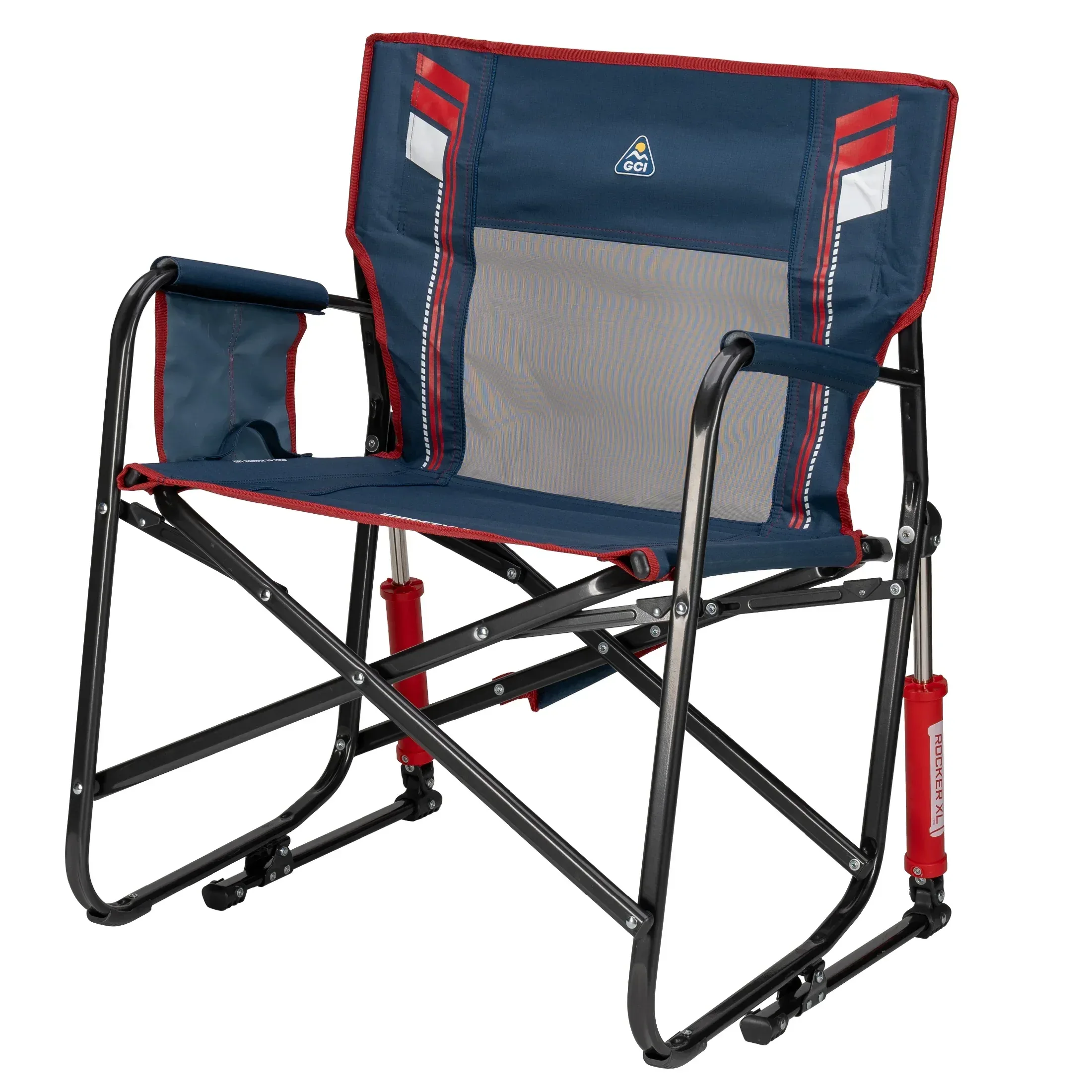 GCI Outdoor Freestyle Rocker XL Oversized Foldable Rocking Camp Chair, Americana - Image 3