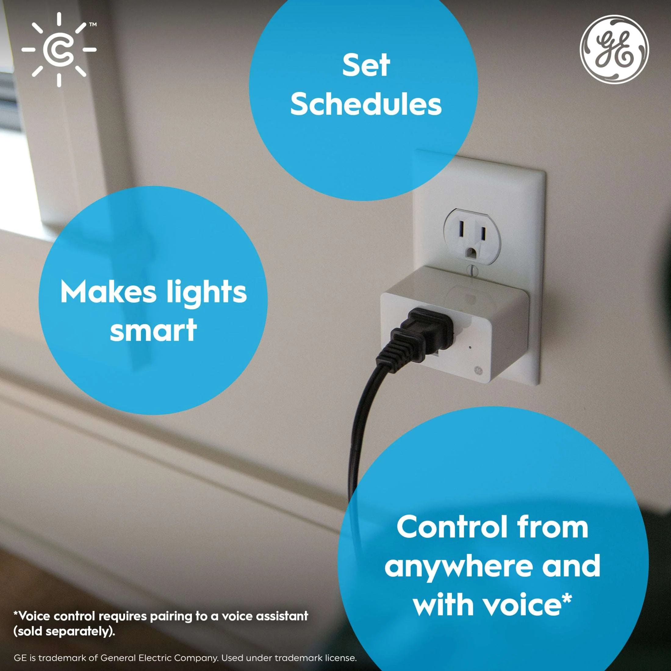 GE Cync Indoor Smart Plug, Works with Alexa and Google, Matter Compatible, 1 Pack - Image 3