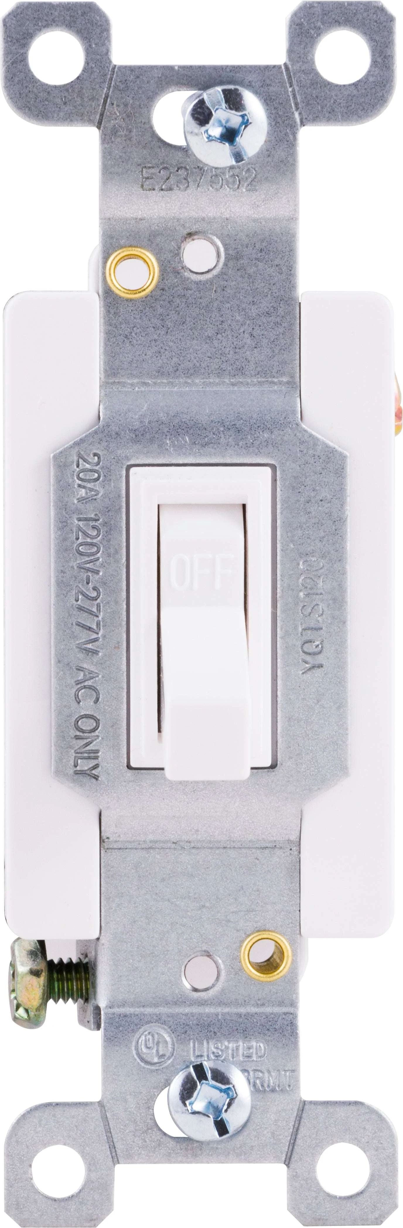 GE UltraPro Heavy-Duty Grounding Toggle Switch, 20 Amps