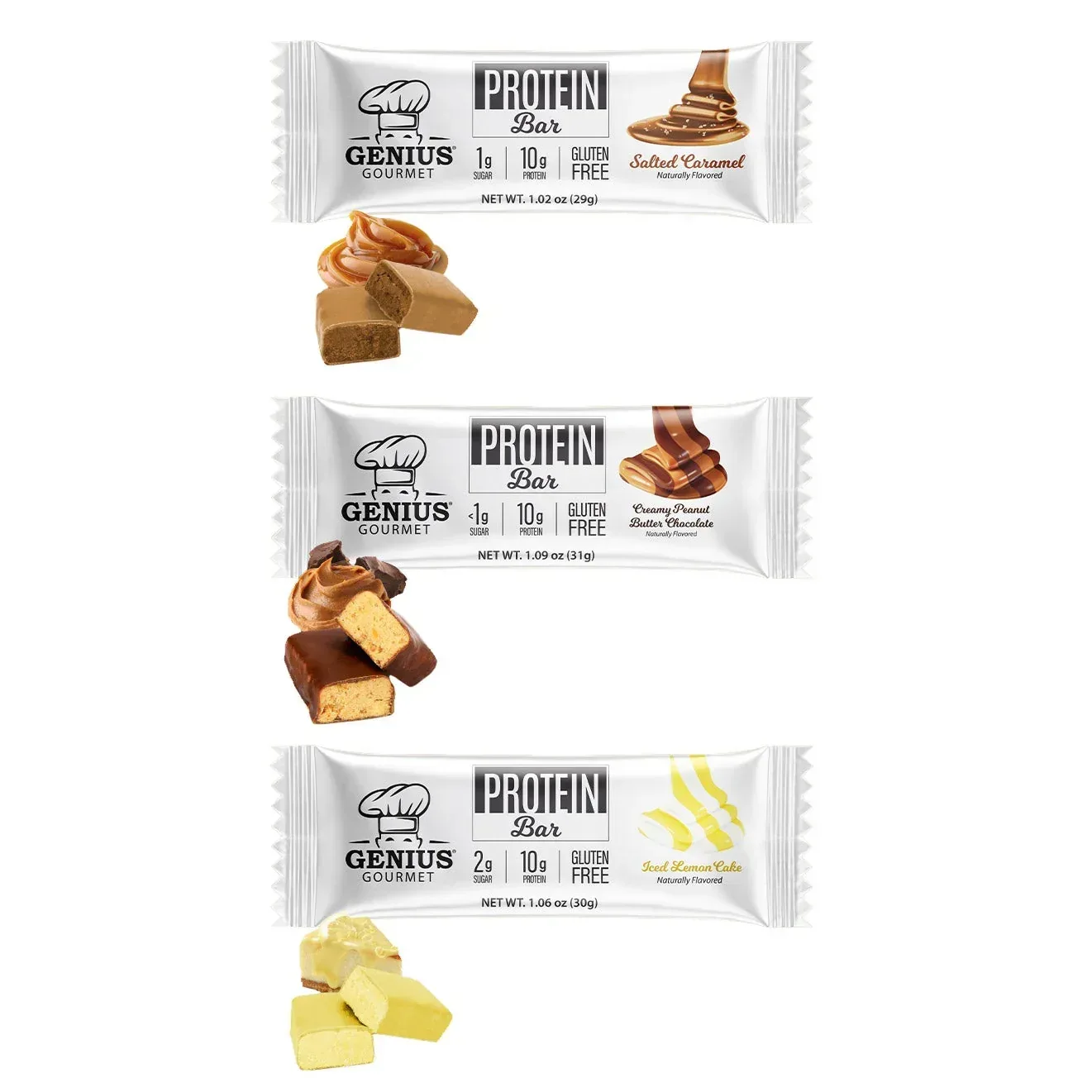Genius Gourmet Protein Bar, Variety Pack, 30 Count - Image 2